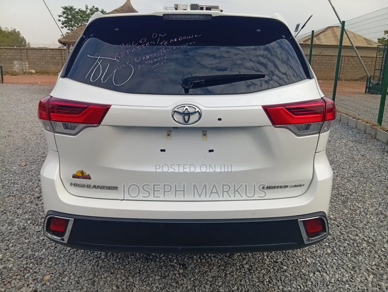 Toyota Highlander Limited 4x2 V6 (3.5L 6cyl 8A) 2018 White