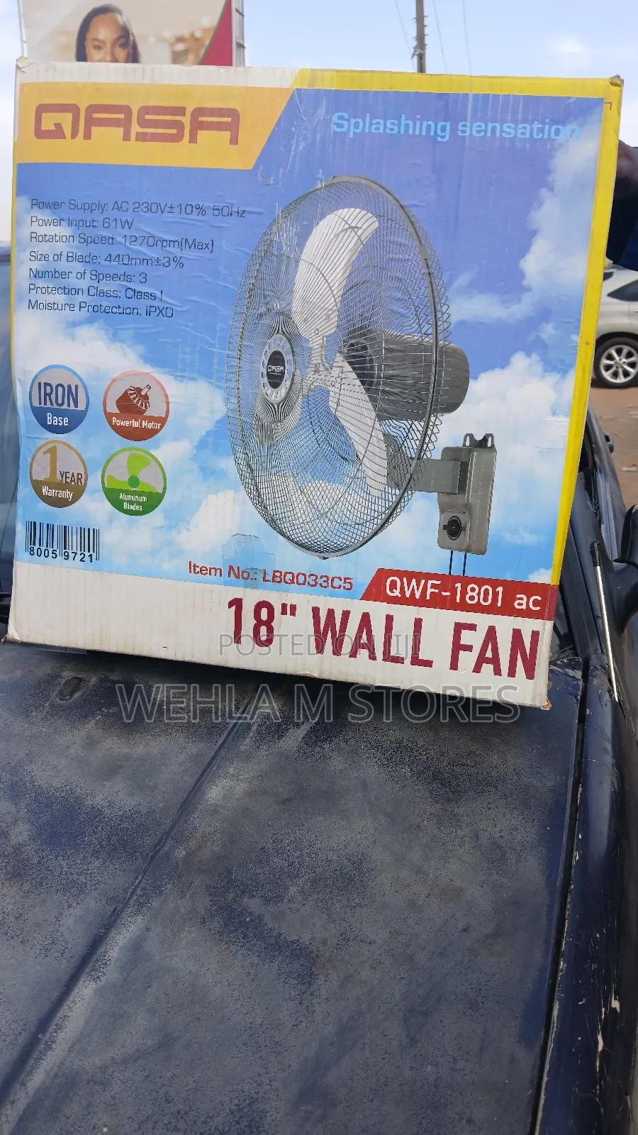 Qasa 18" Wall Fan - QWF-1801ac