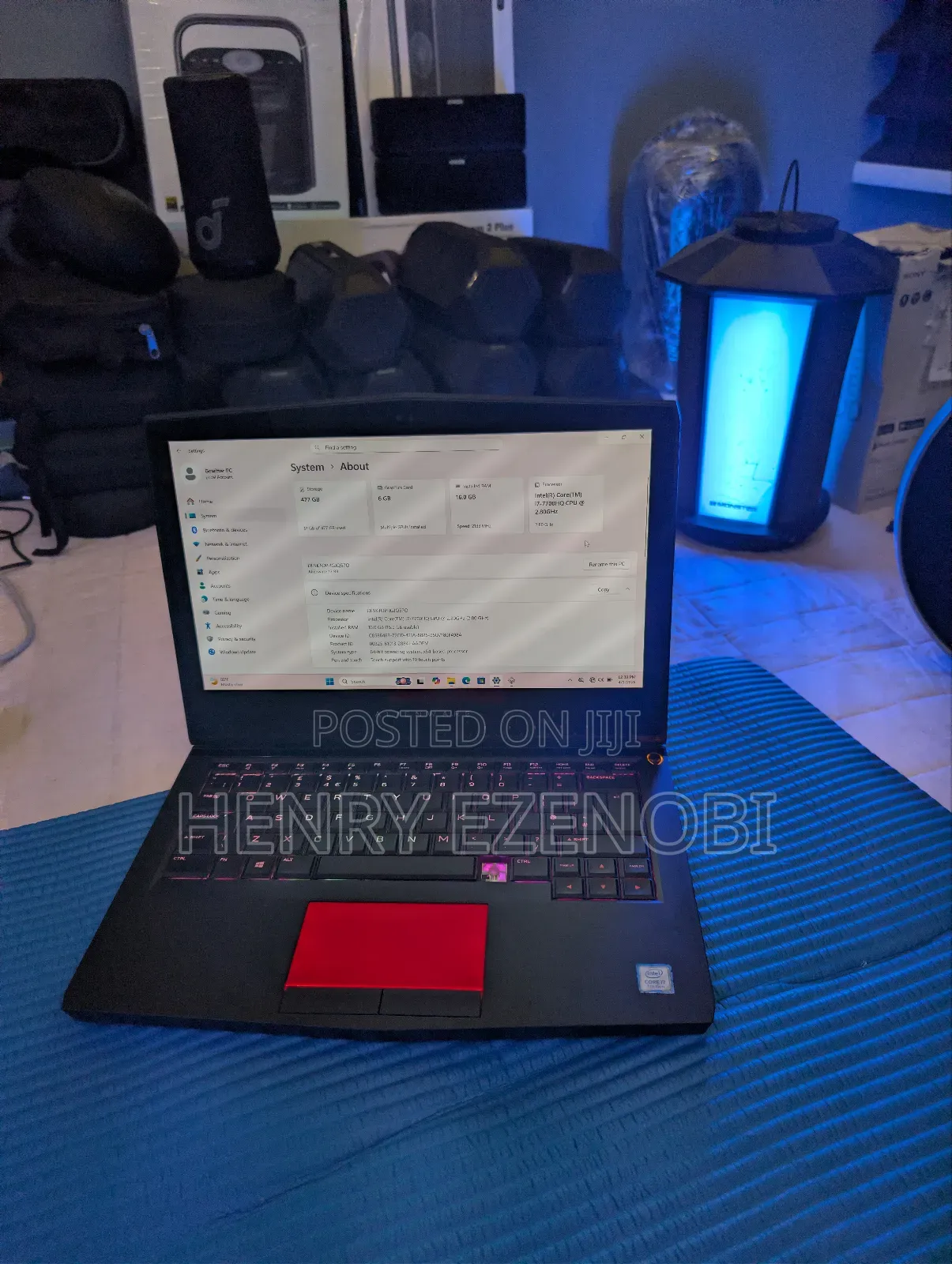 Laptop Dell Allenware M15 R5 16GB Intel Core i7 SSD 512GB