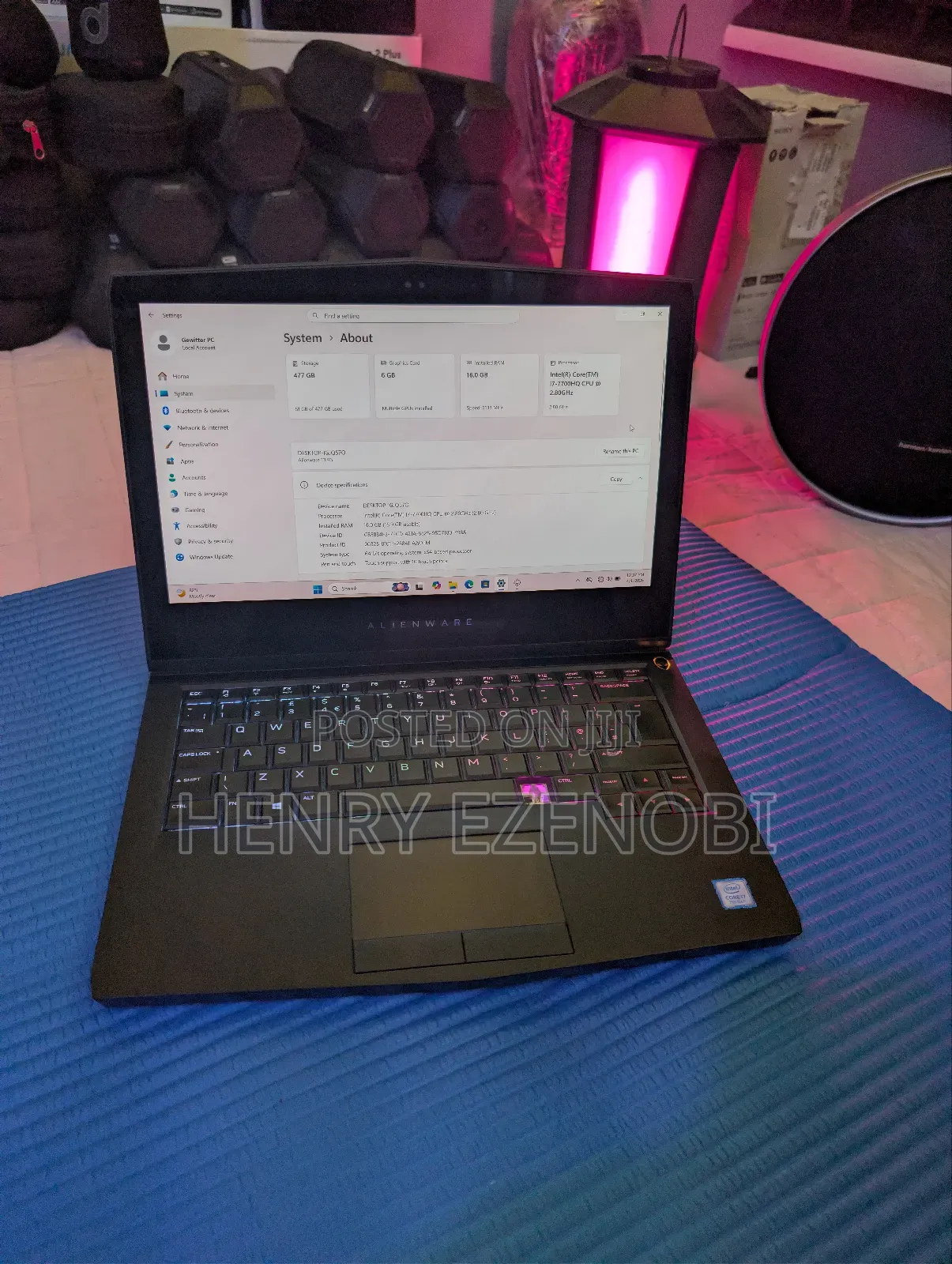 Laptop Dell Allenware M15 R5 16GB Intel Core i7 SSD 512GB