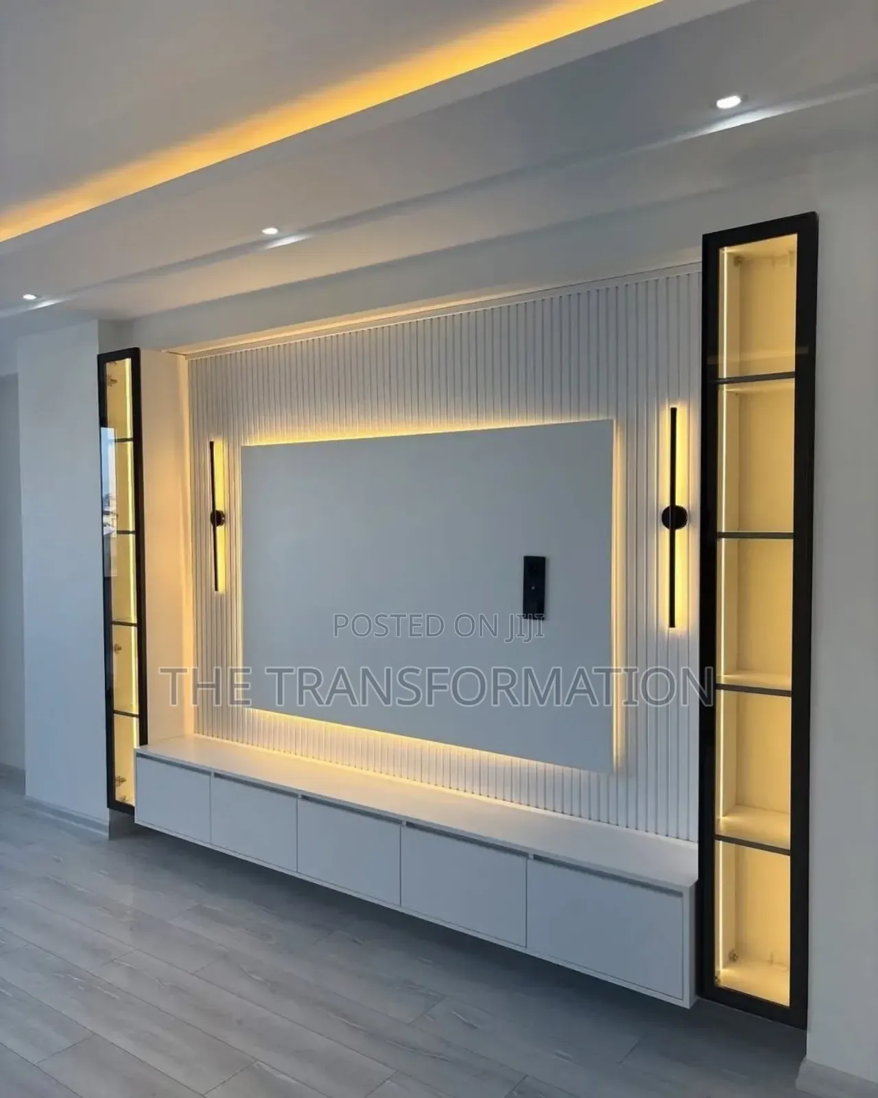 Tv Console With Glass Doors