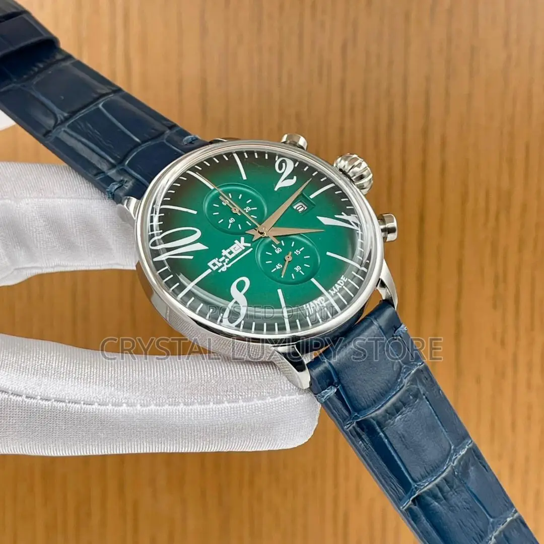 Q-Tek Quality Luxury Men Genuine Leather Wristwatch