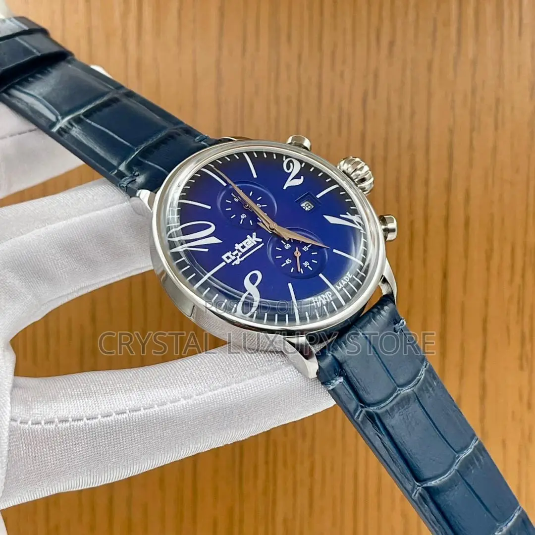 Q-Tek Quality Luxury Men Genuine Leather Wristwatch
