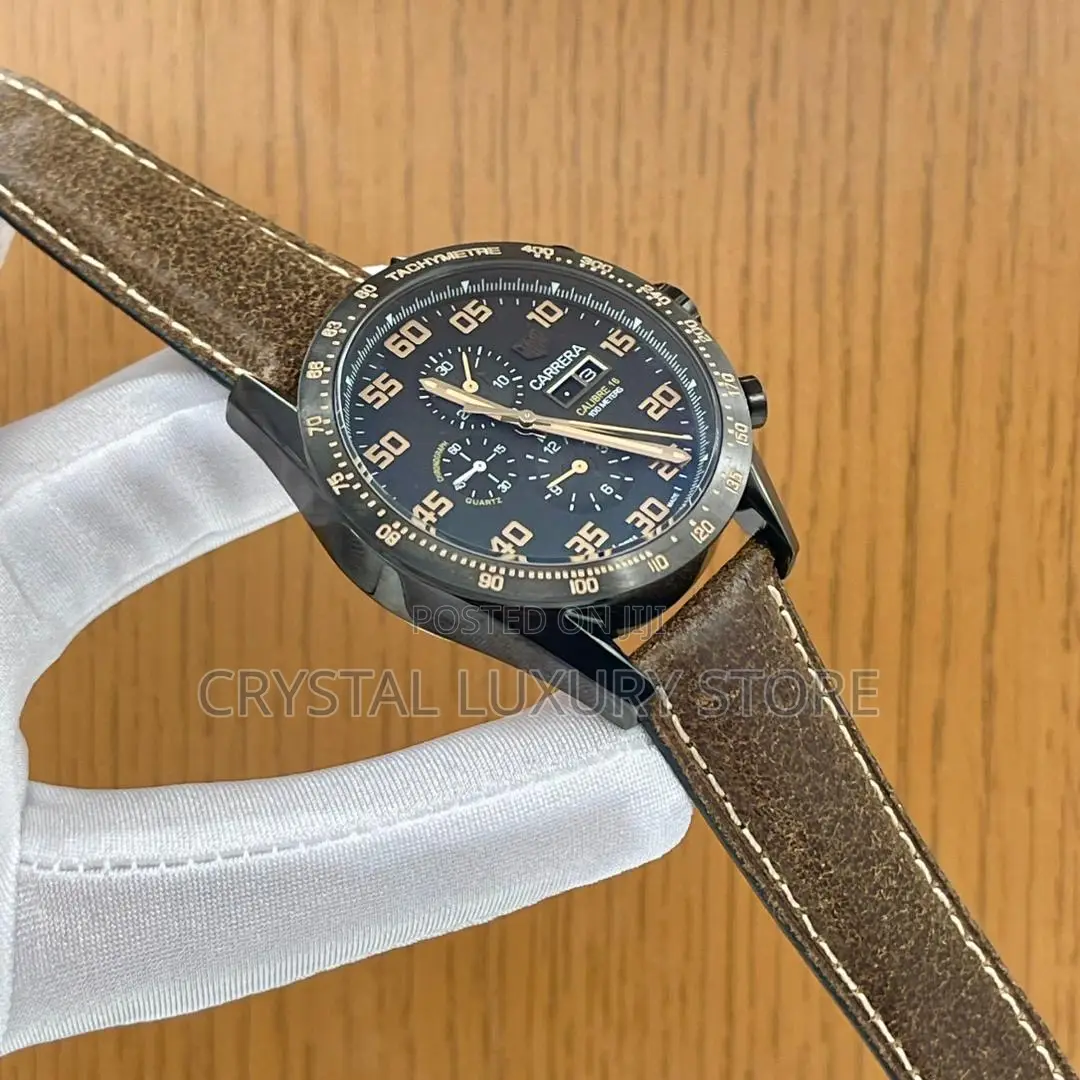 Tag Heuer Quality Luxury Men Genuine Leather Wristwatch