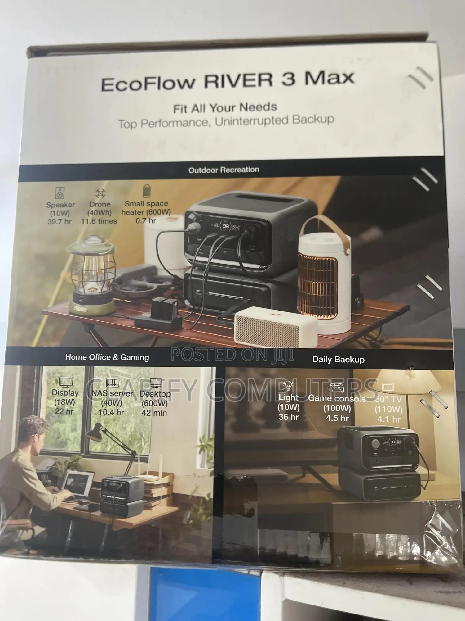 Ecoflow River 3 Max 1200w 572wh Solar Battery