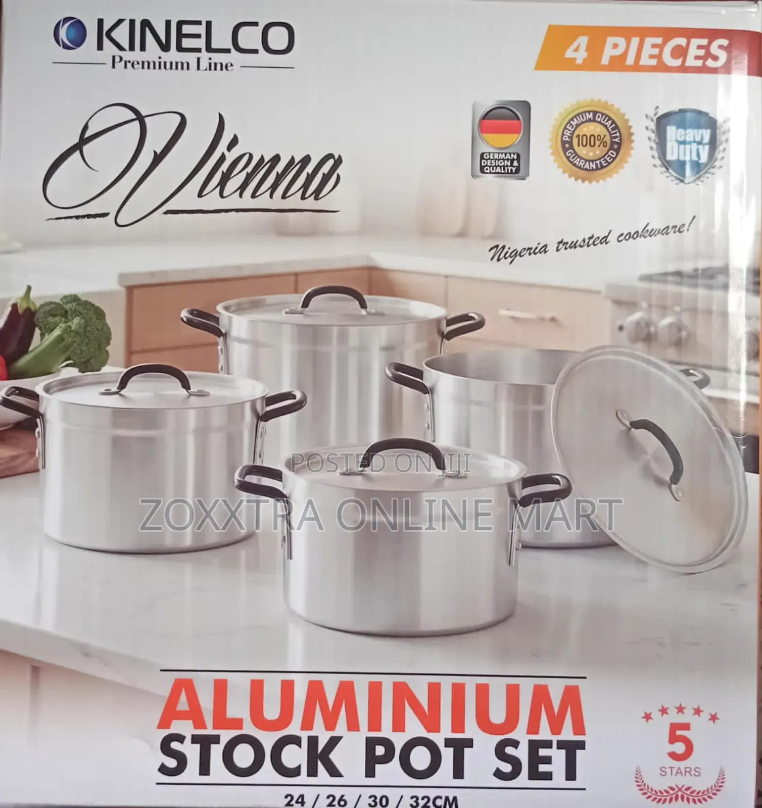 Kinelco Vienna 4-Piece Aluminium Stock Pot Set