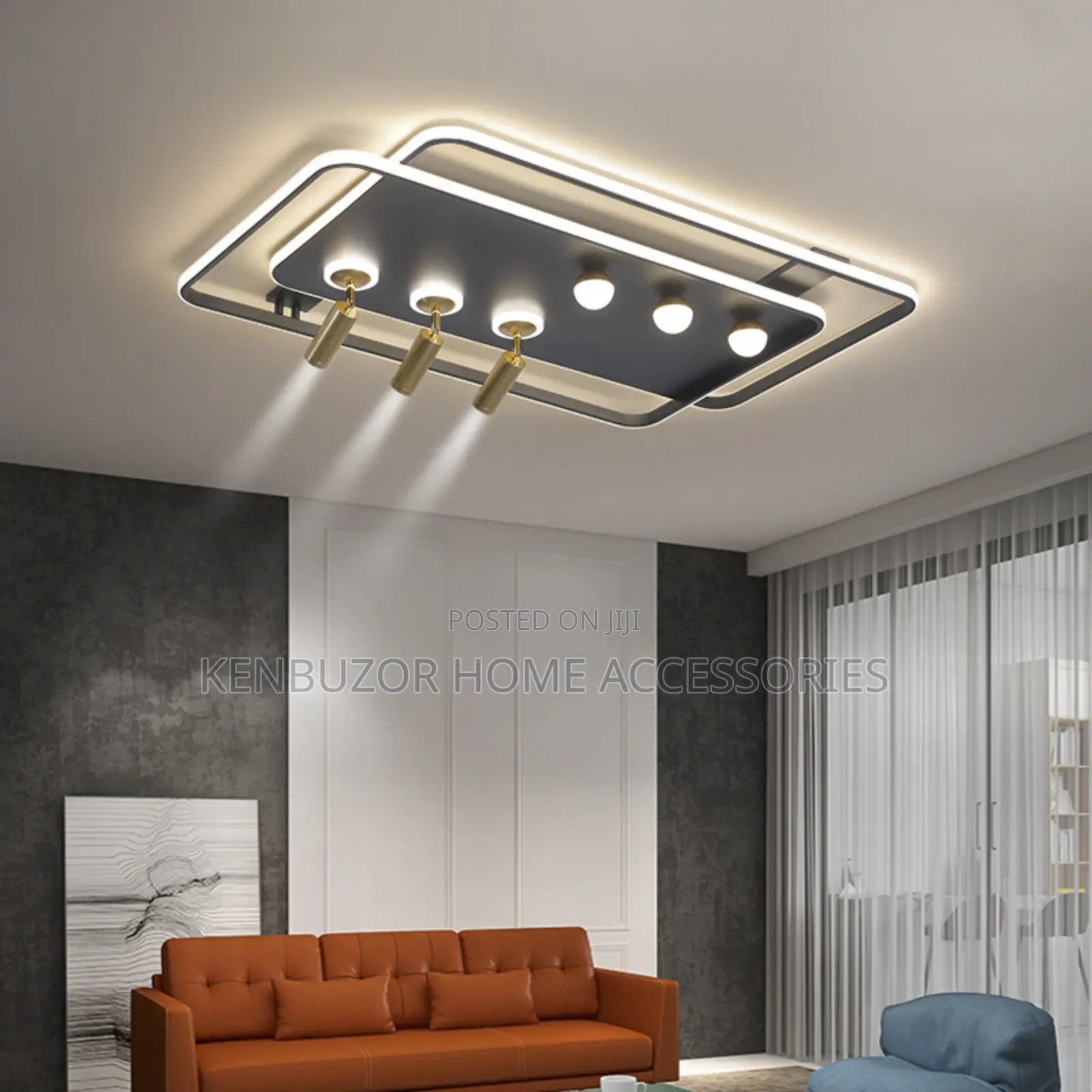 1200mm 12 Glass Ceiling Fitting Flush Light Chandelier