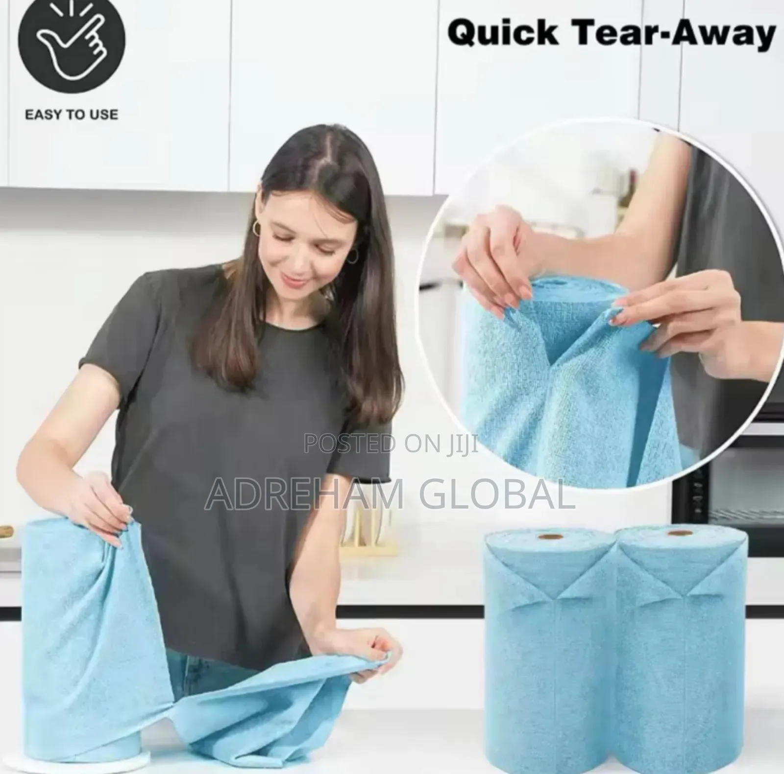 50pcs/Roll Microfiber Tear-Towel Roll, Reusable Rag,Multi-Purpose
