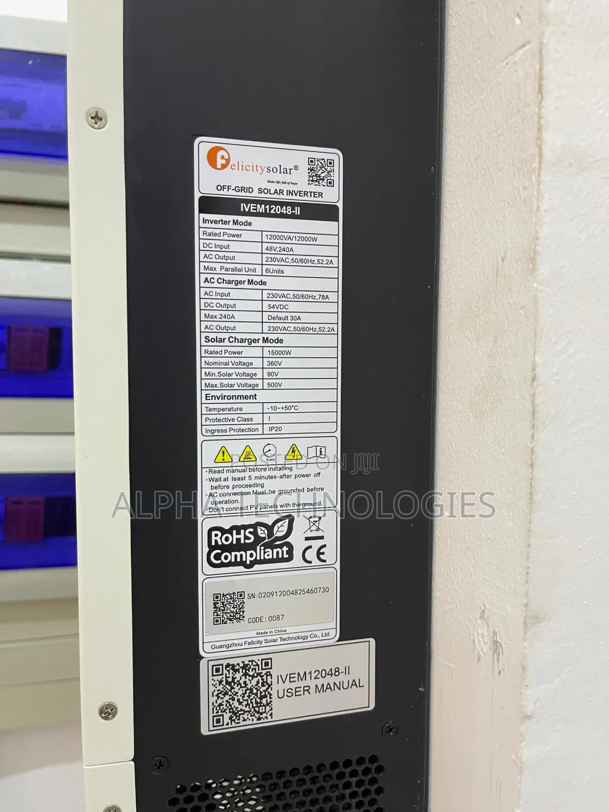 12kva Hybrid Inverter Single Phase With Inbuilt Wifi and Double Pv