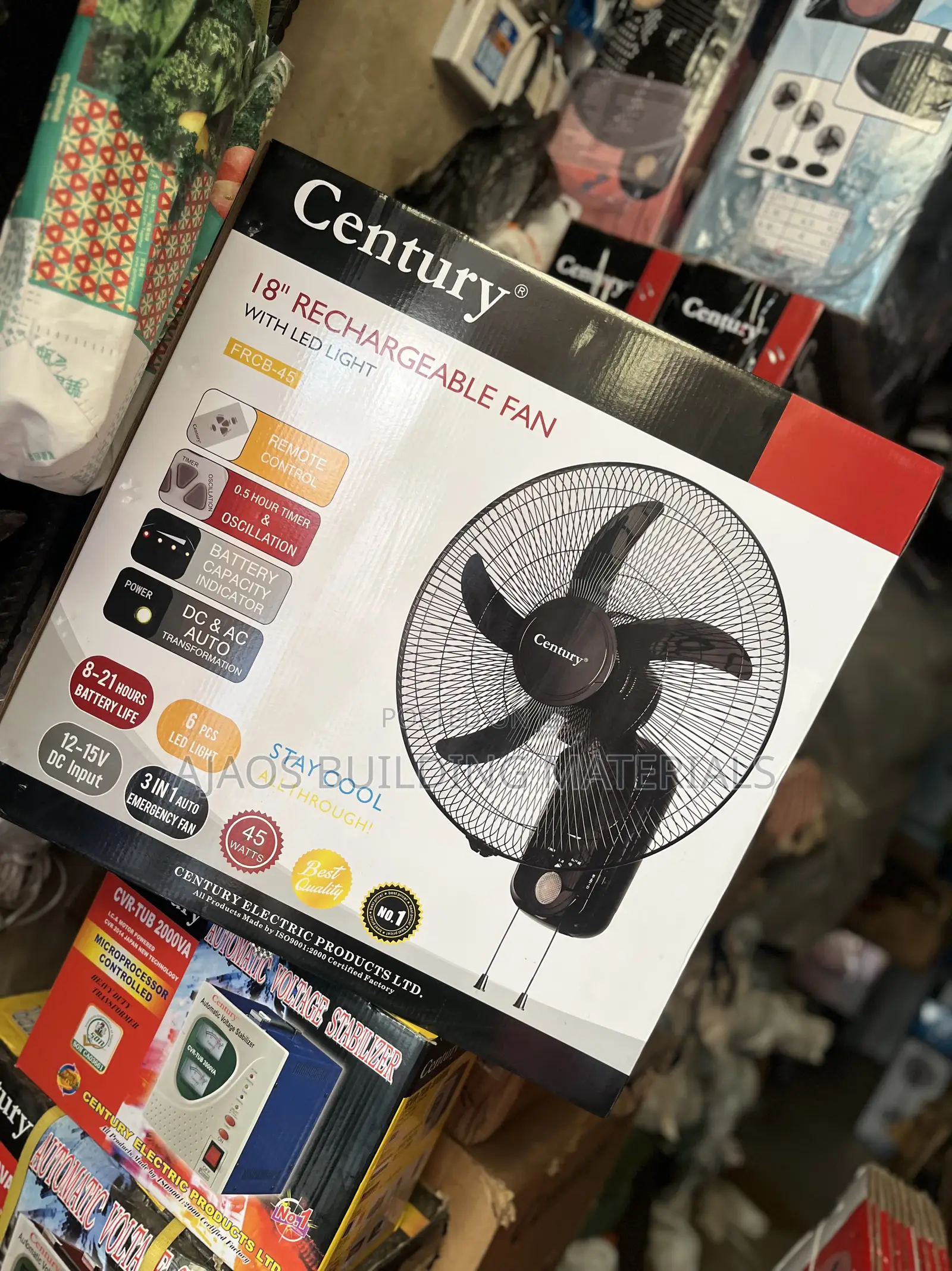18 Inches Rechargeable Wall Fan