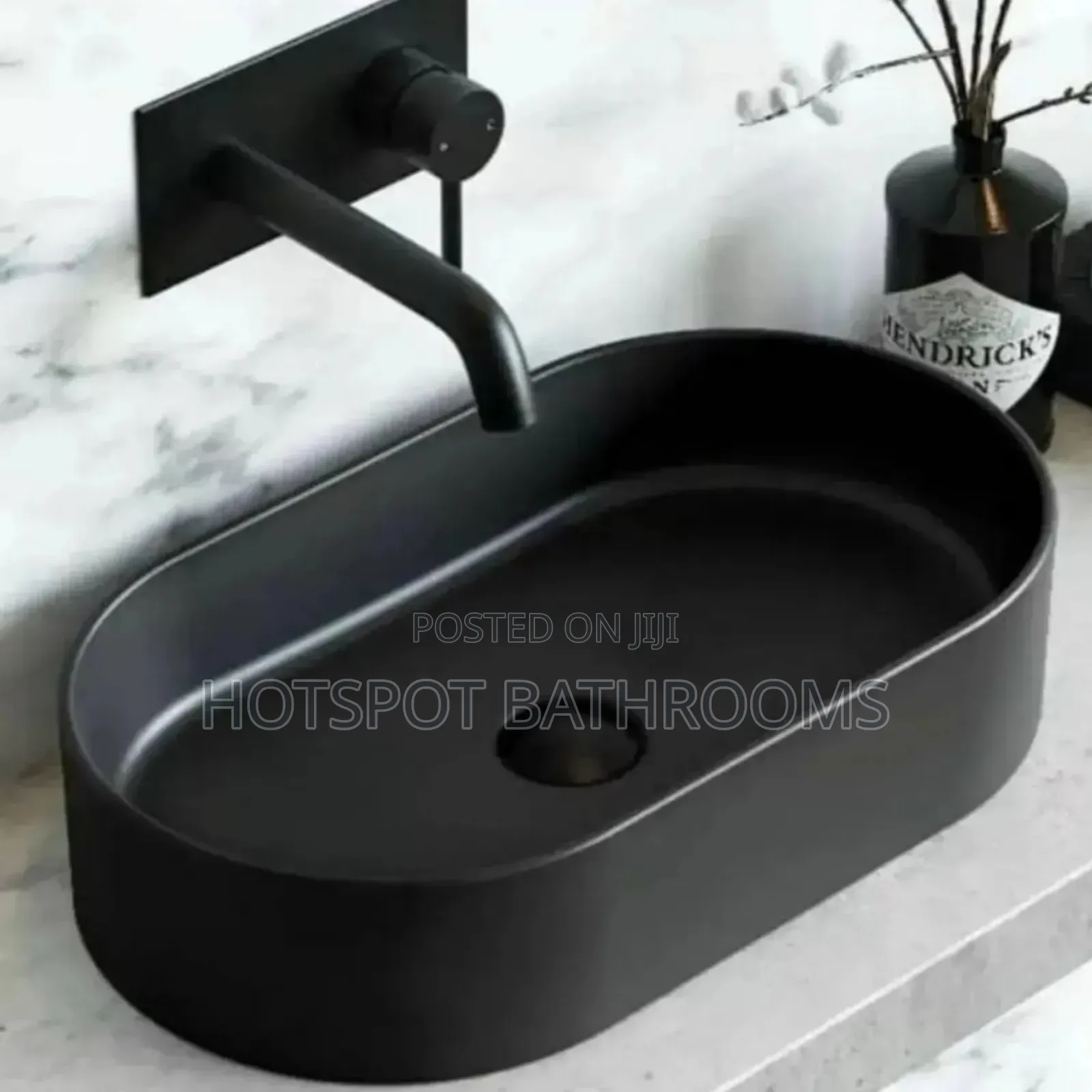 Luxury Matte Black Wall Mounted Basin Mixer Tap