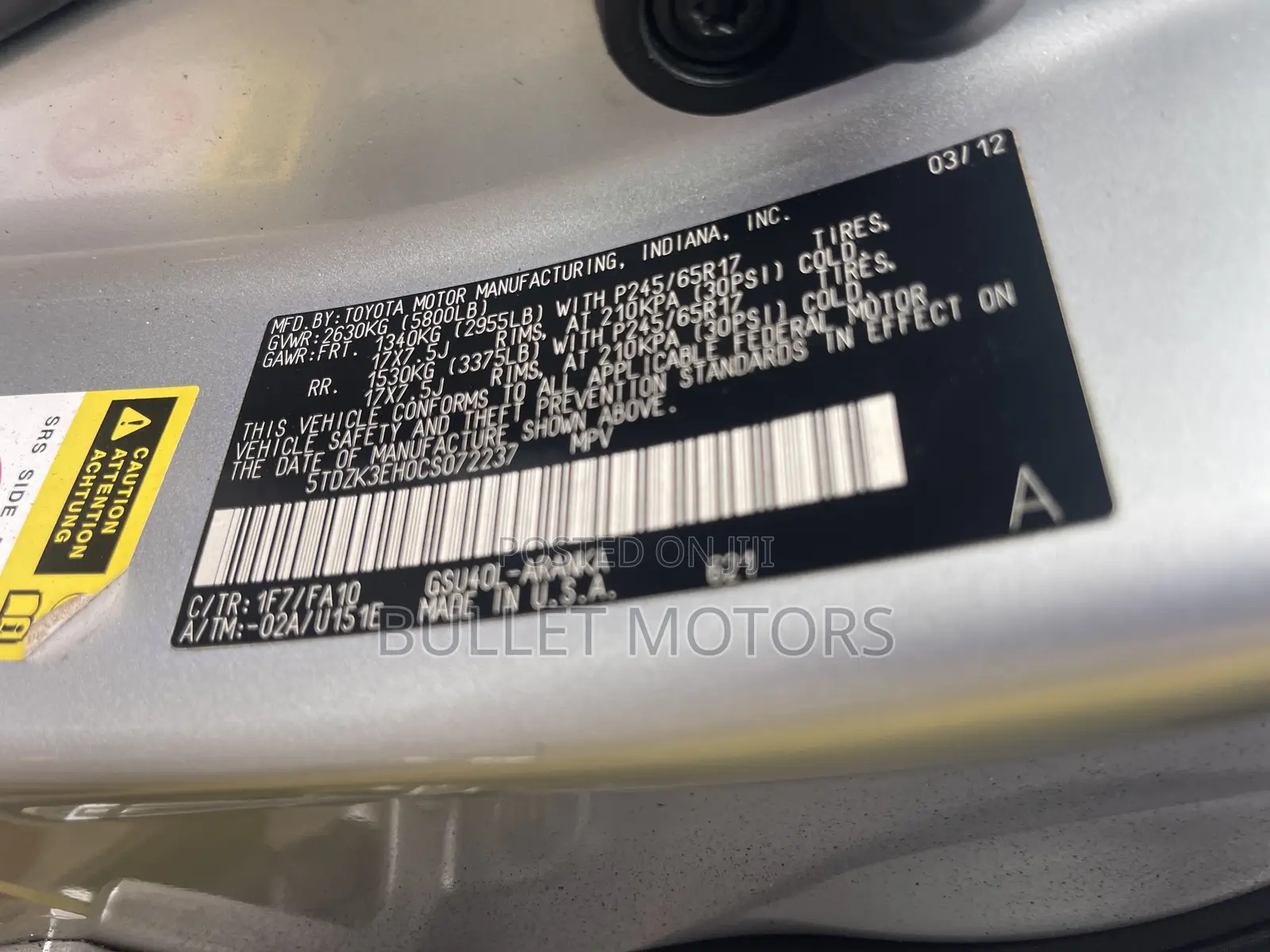 Toyota Highlander Limited 3.5l 4WD 2013 Silver