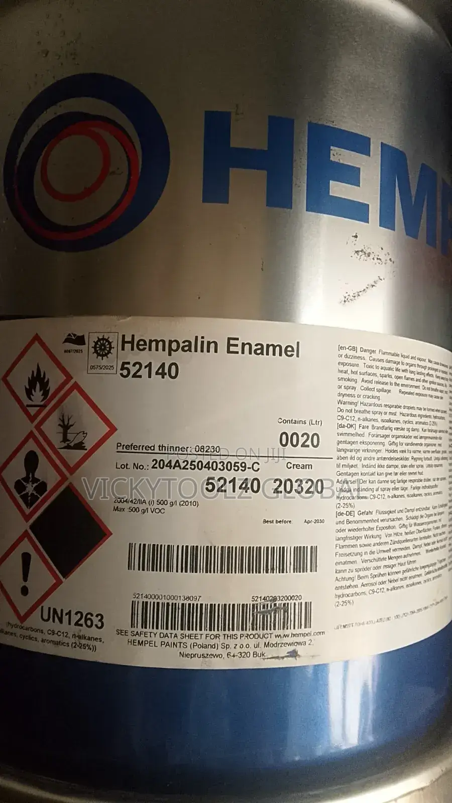 Hempel Enamel 52140 Cream 20litres