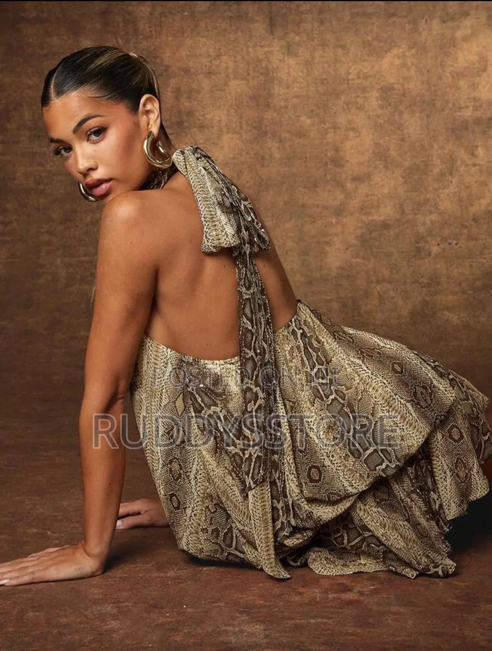 Hauture Stunning Halter Backless Dress