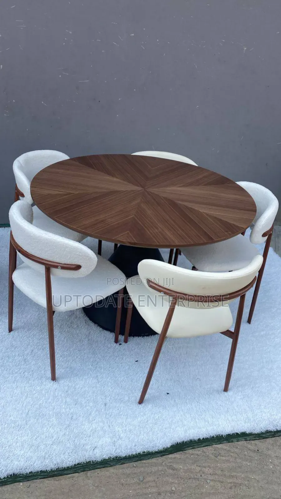 Banquette 5 Seaters Marble Dining Set