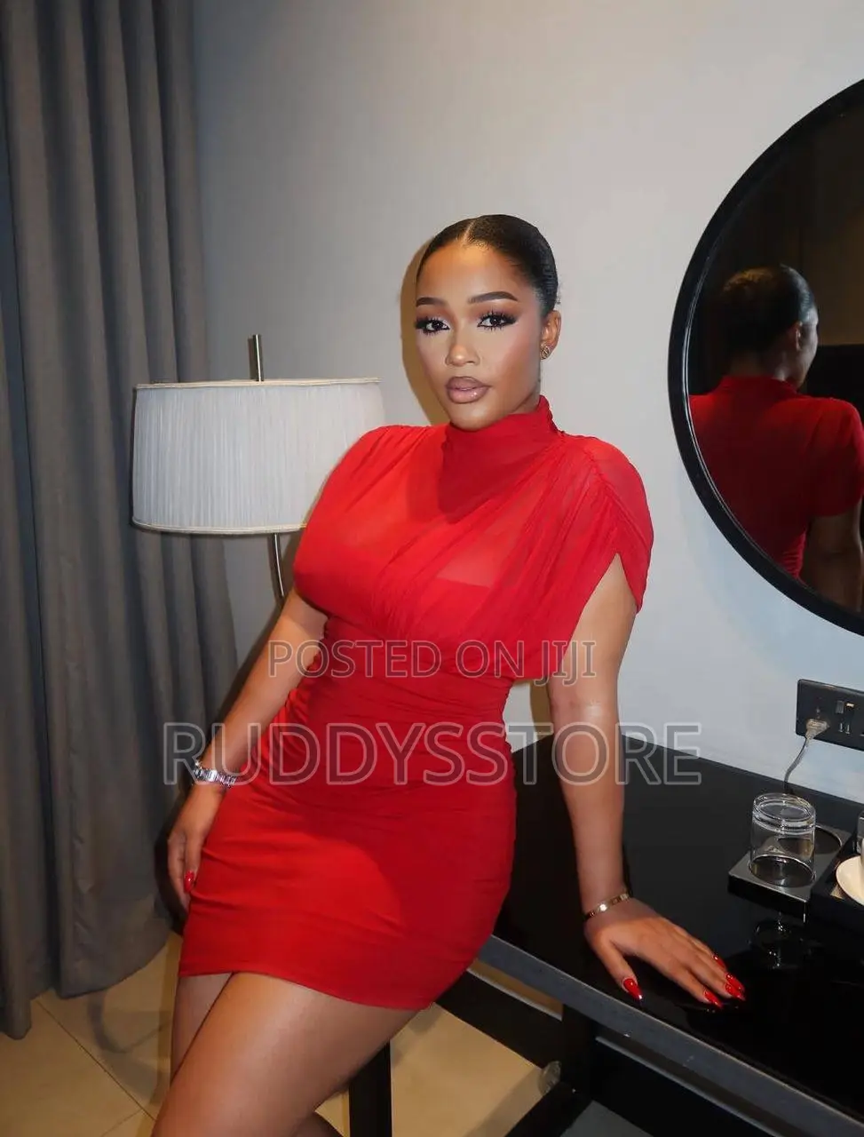 Chic Ruched Mesh Dress