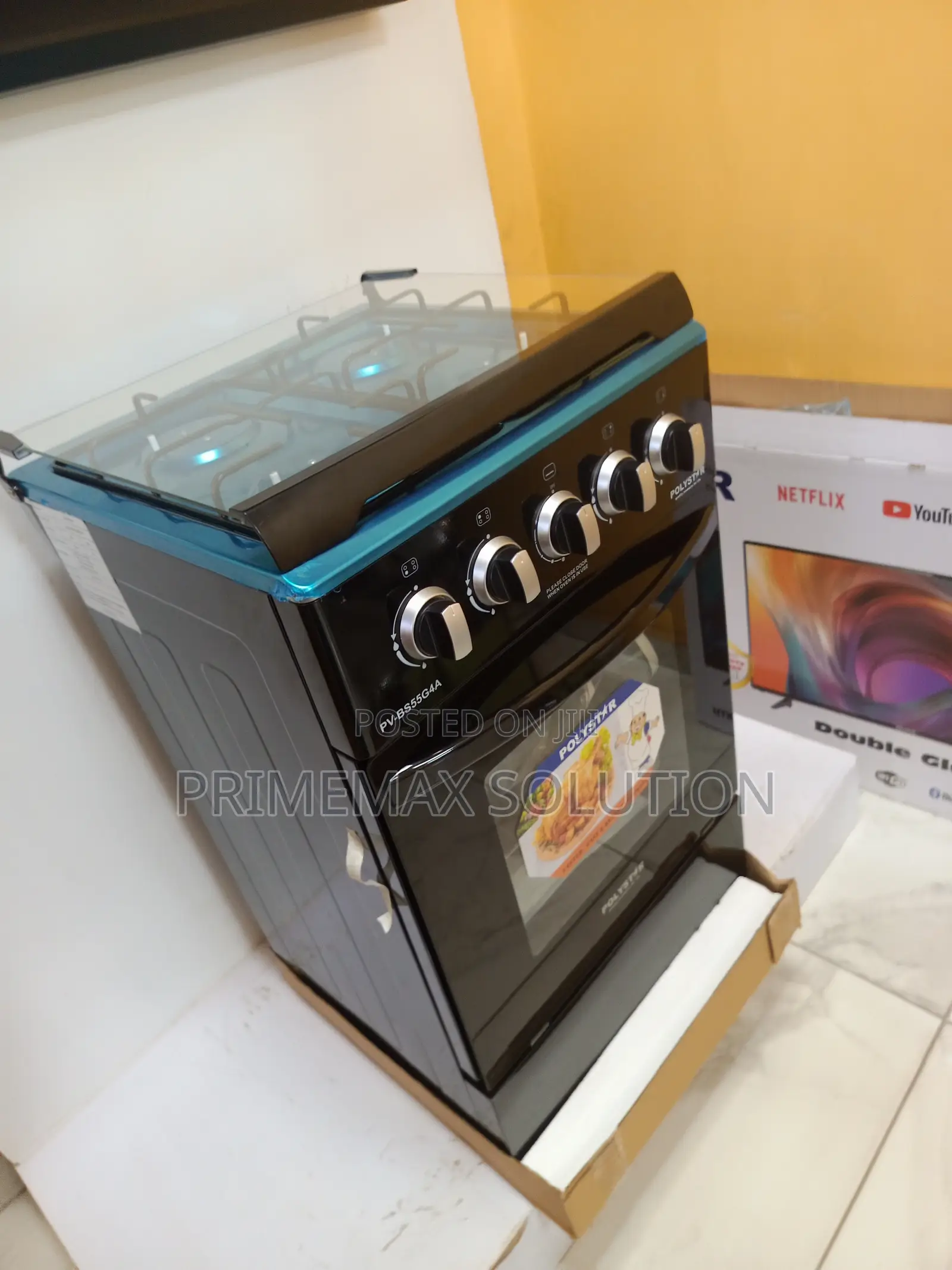 Family-Sized Polystar 4 Burner Gas Cooker With Spacious Oven