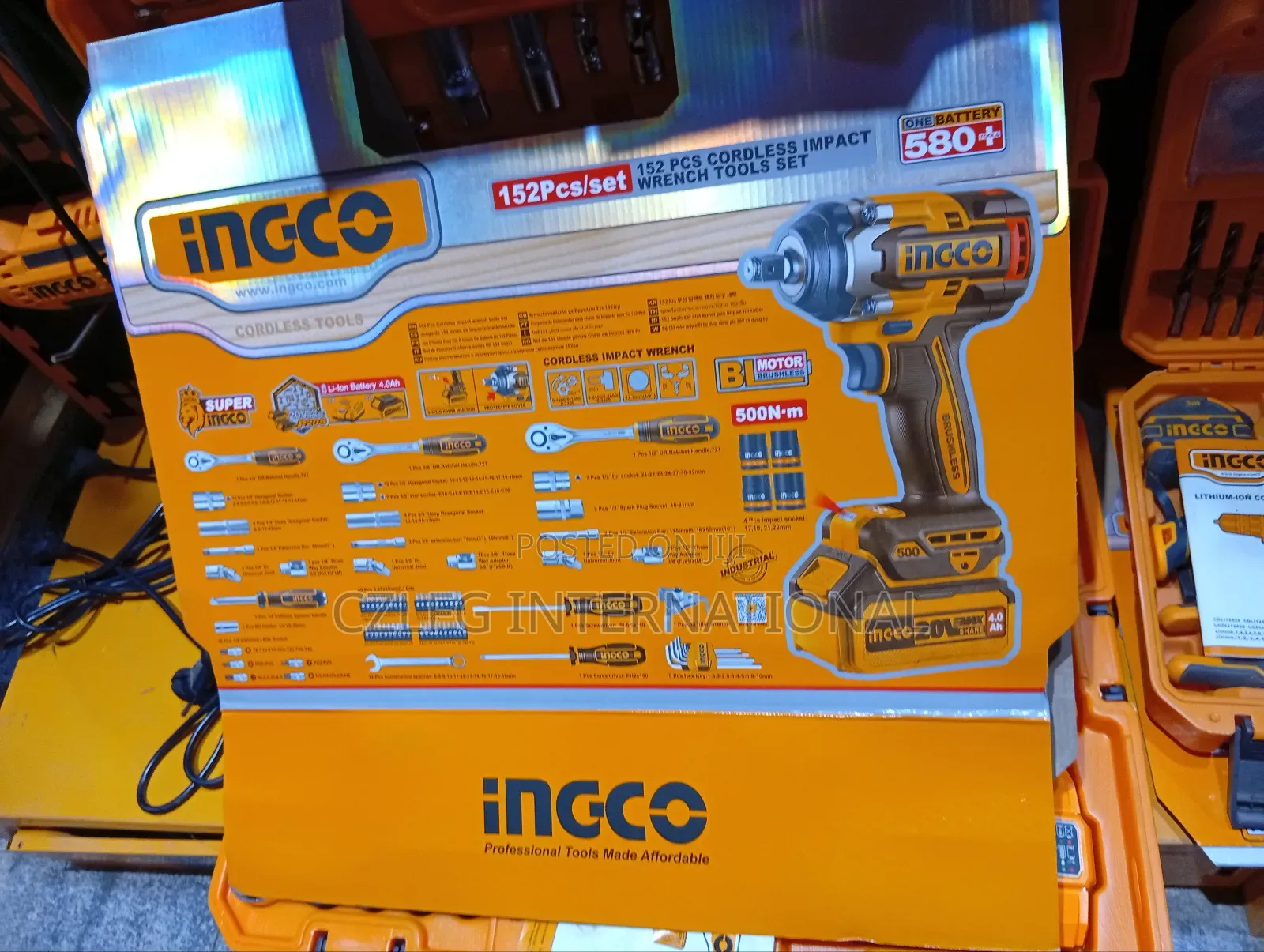 152pcs Cordless Lithium Ion Impact Wrench