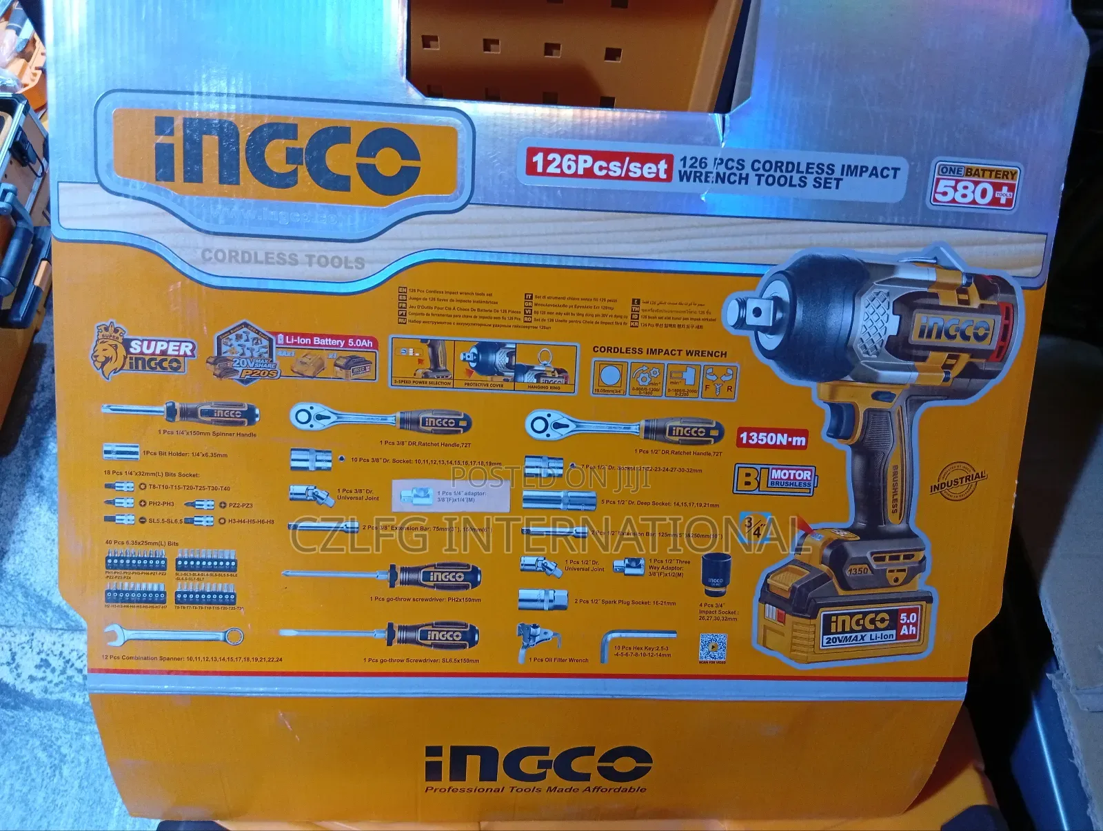 126pcs Cordless Impact Wrench Tools Set