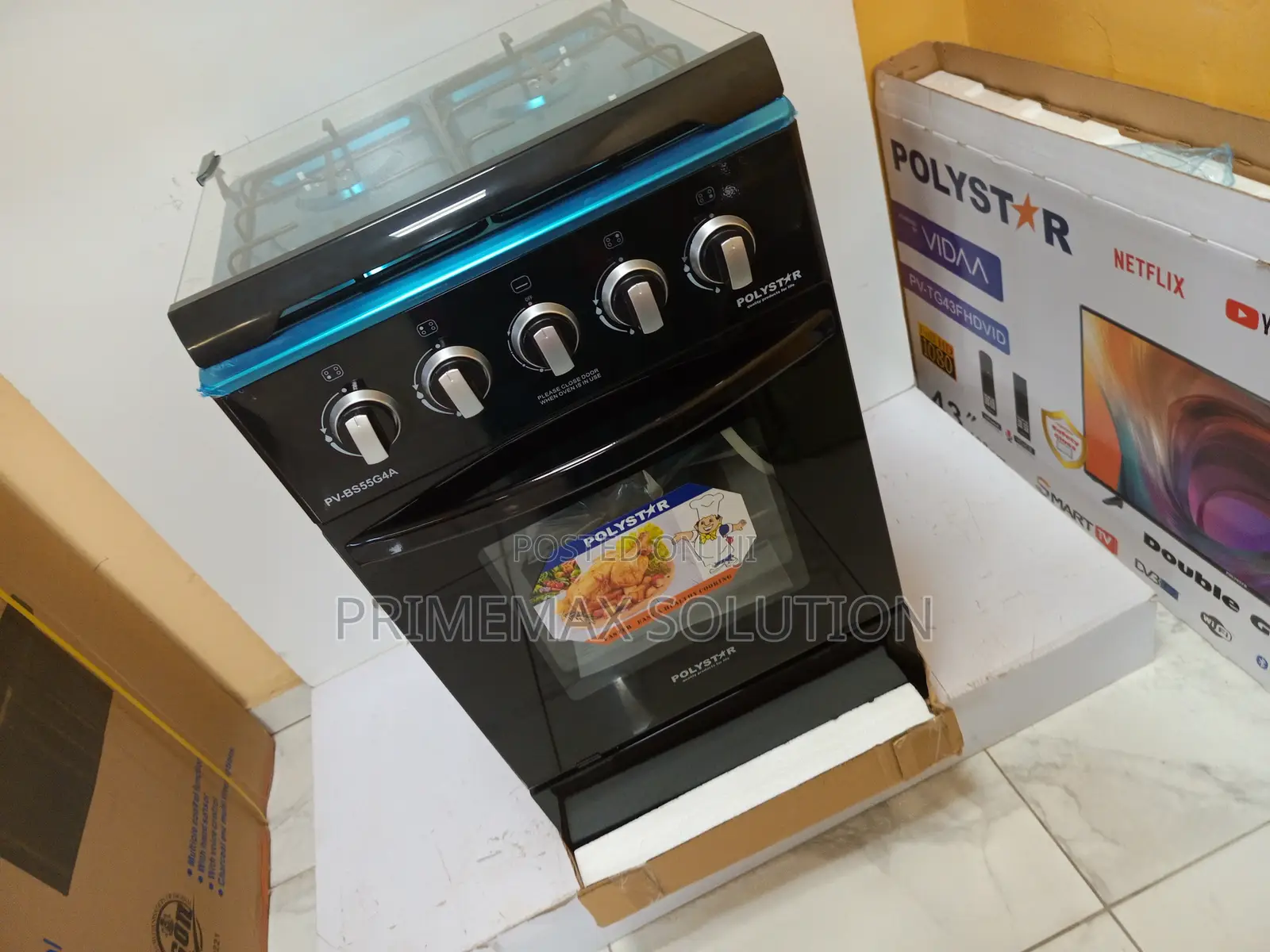 Efficient Polystar 4 Burner Standing Cooker for Large Families