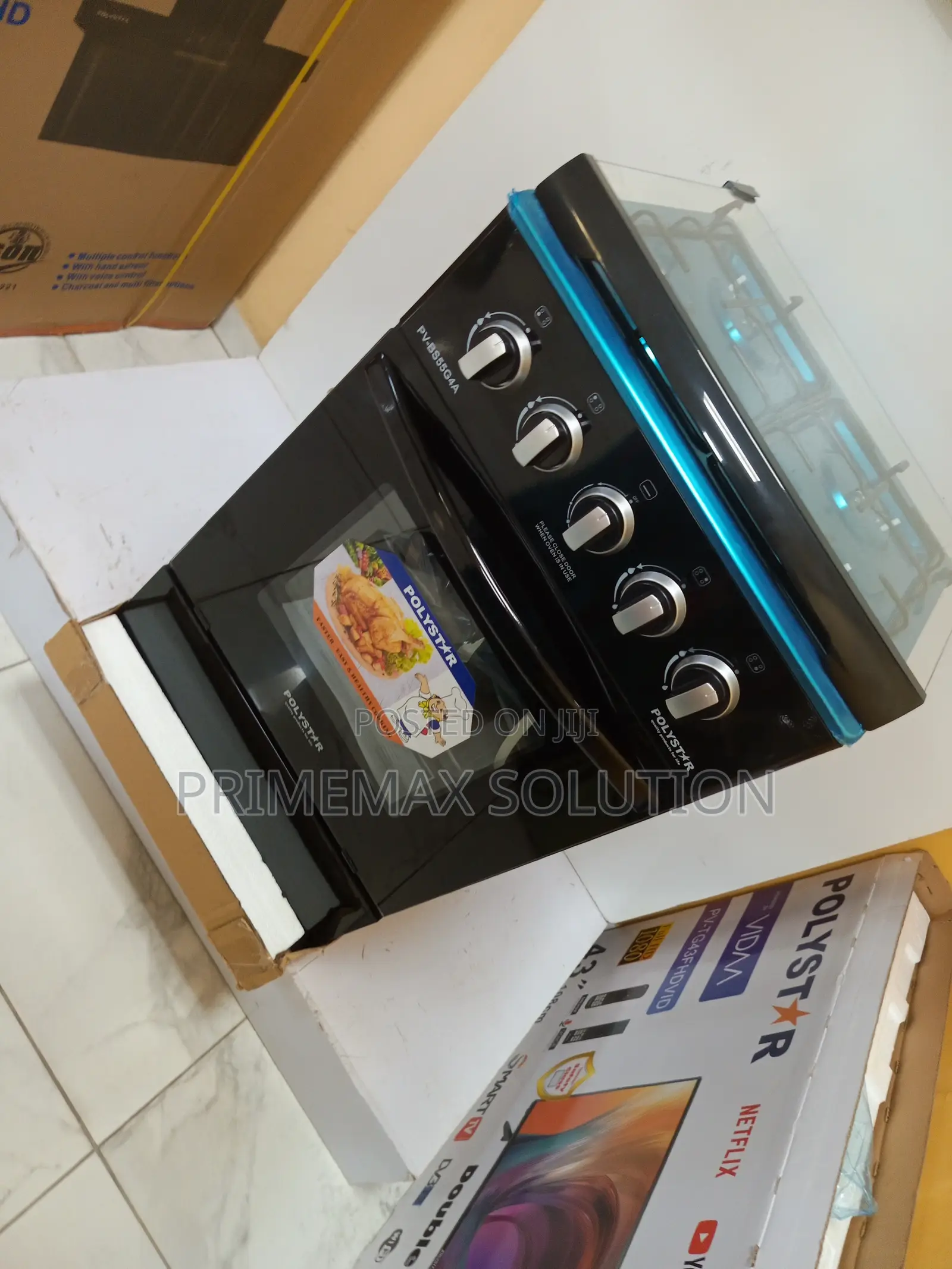 Efficient Polystar 4 Burner Standing Cooker for Large Families
