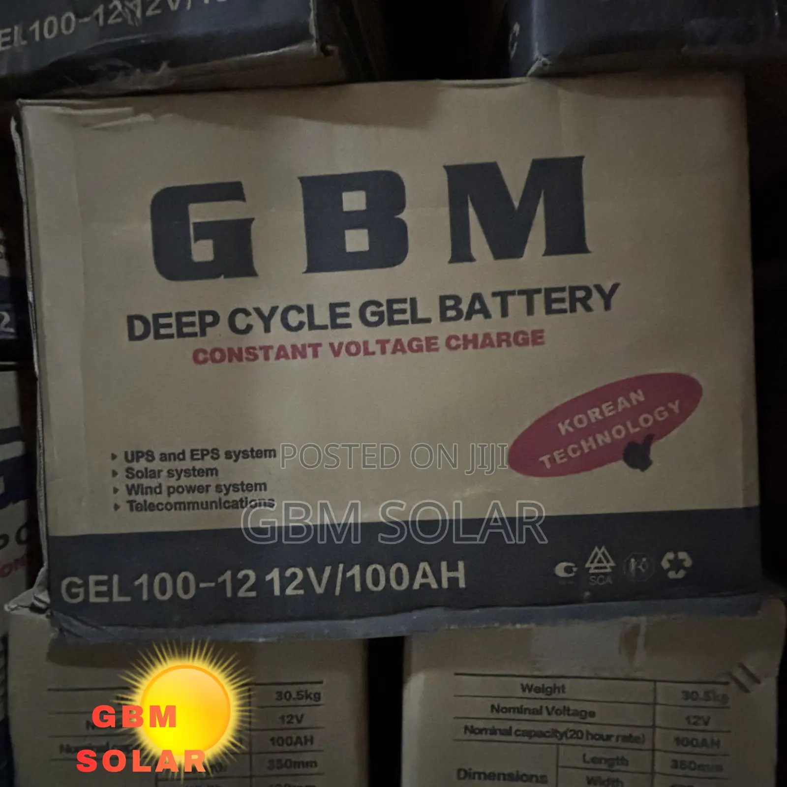 100ah 12v Deep Cycle GBM Battery
