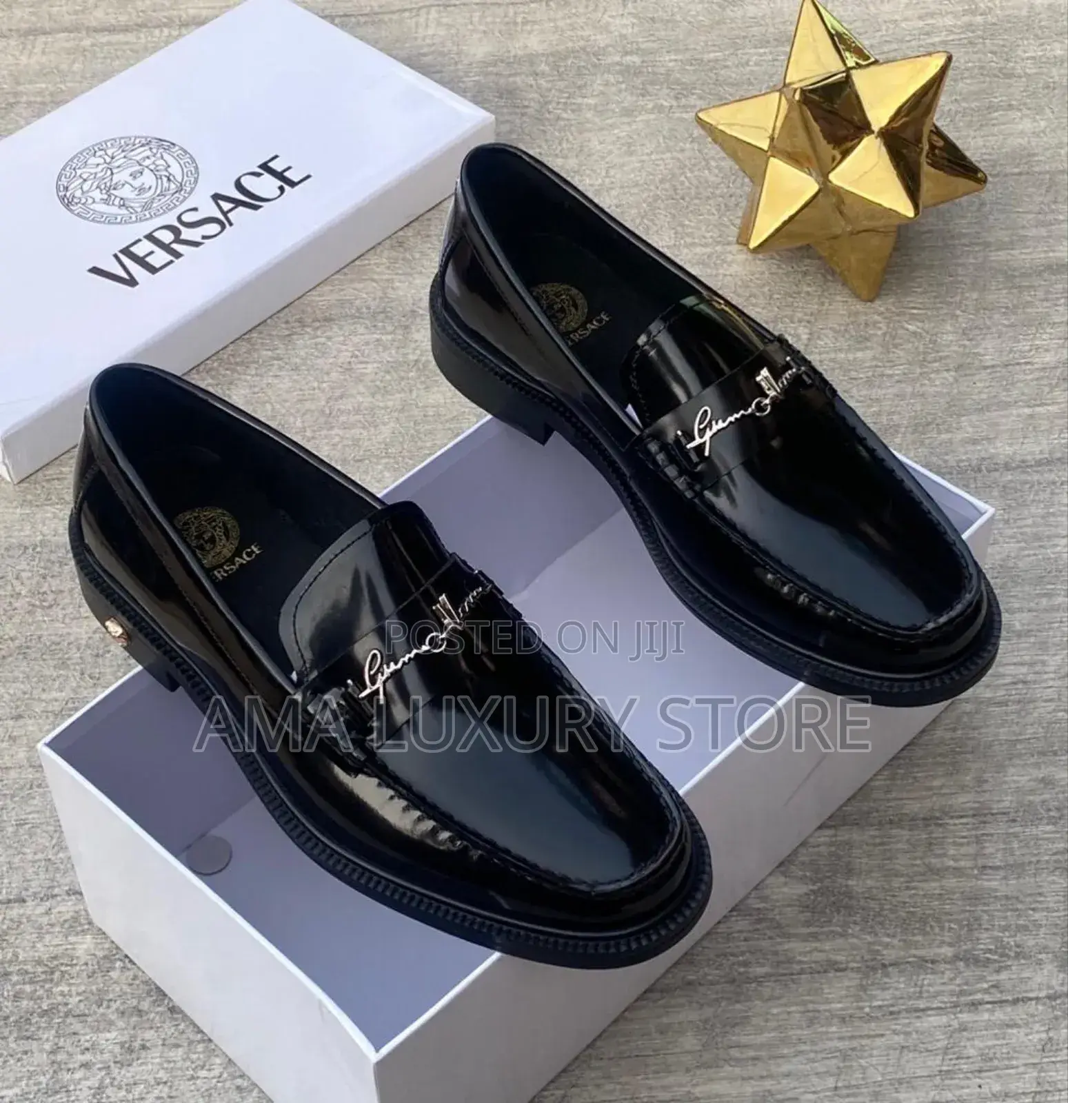 Versace Patent Leather Luxury Designer Men's Shoes