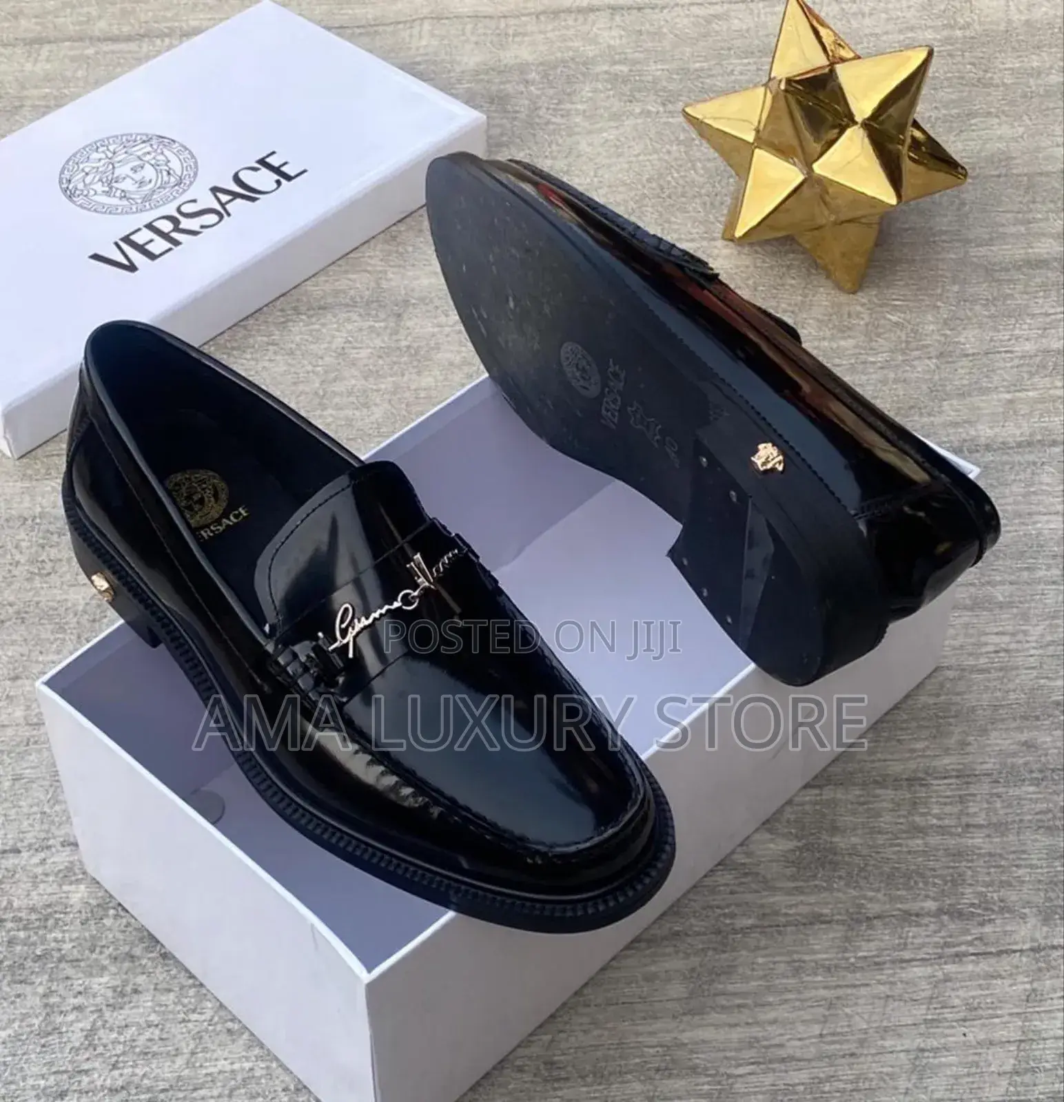 Versace Patent Leather Luxury Designer Men's Shoes