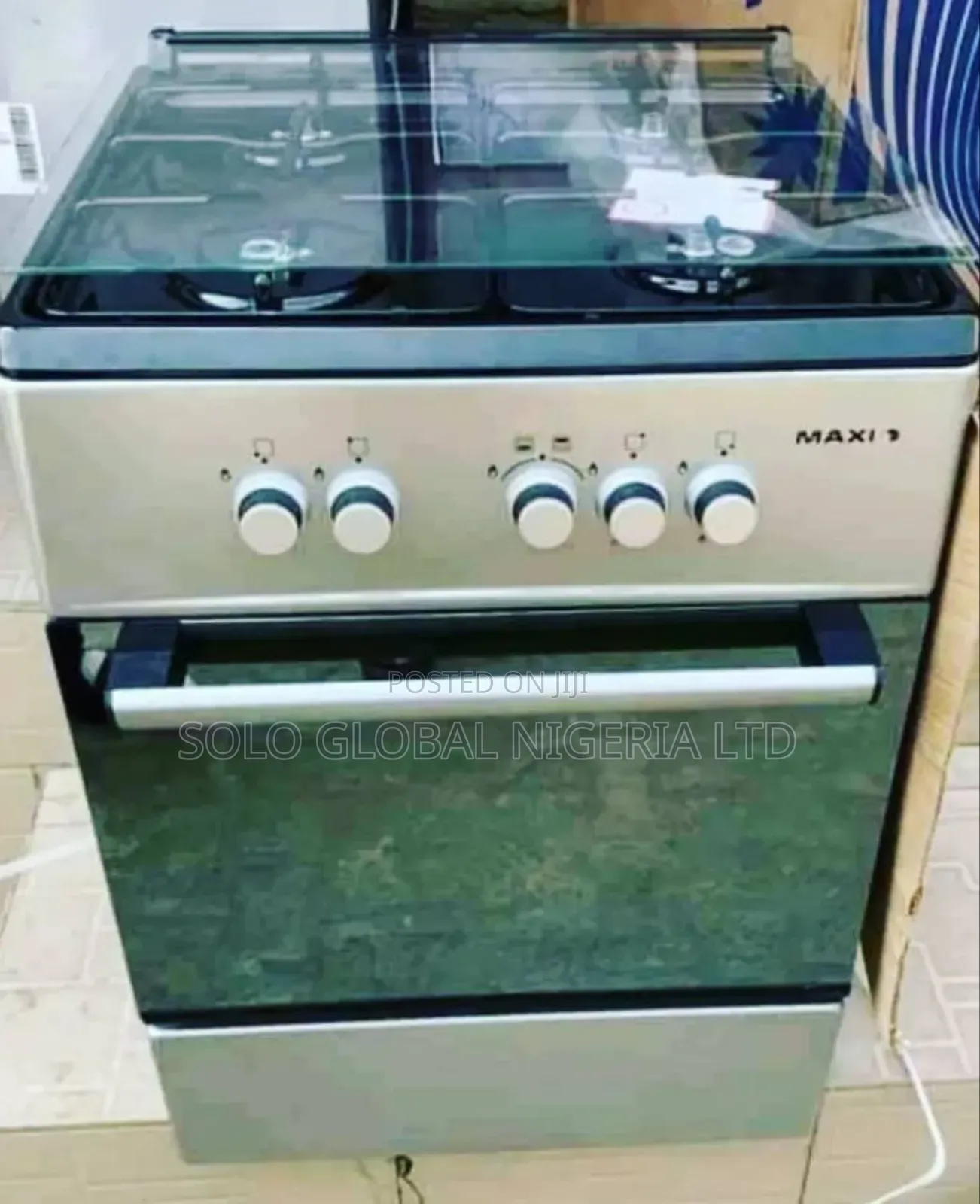 Maxi Standing Gas Cooker 60cm X 60cm 3 Gas Burners 1 Electric Heater