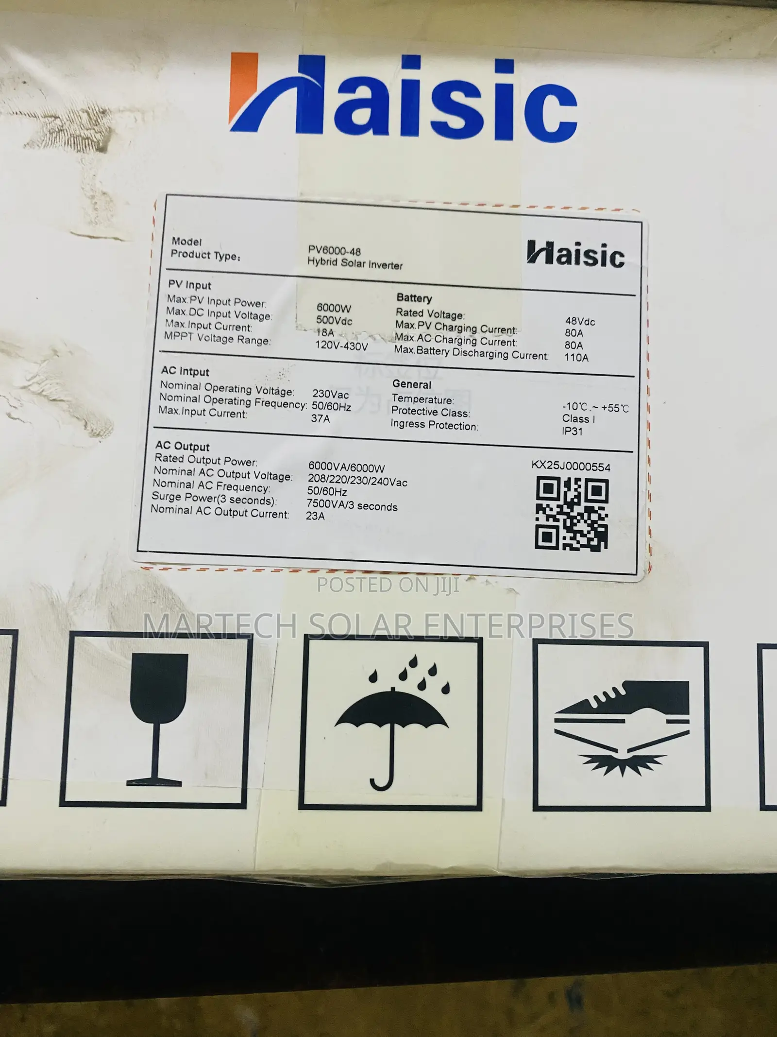 6kva Haisic Hybrid Solar Inverter 48v