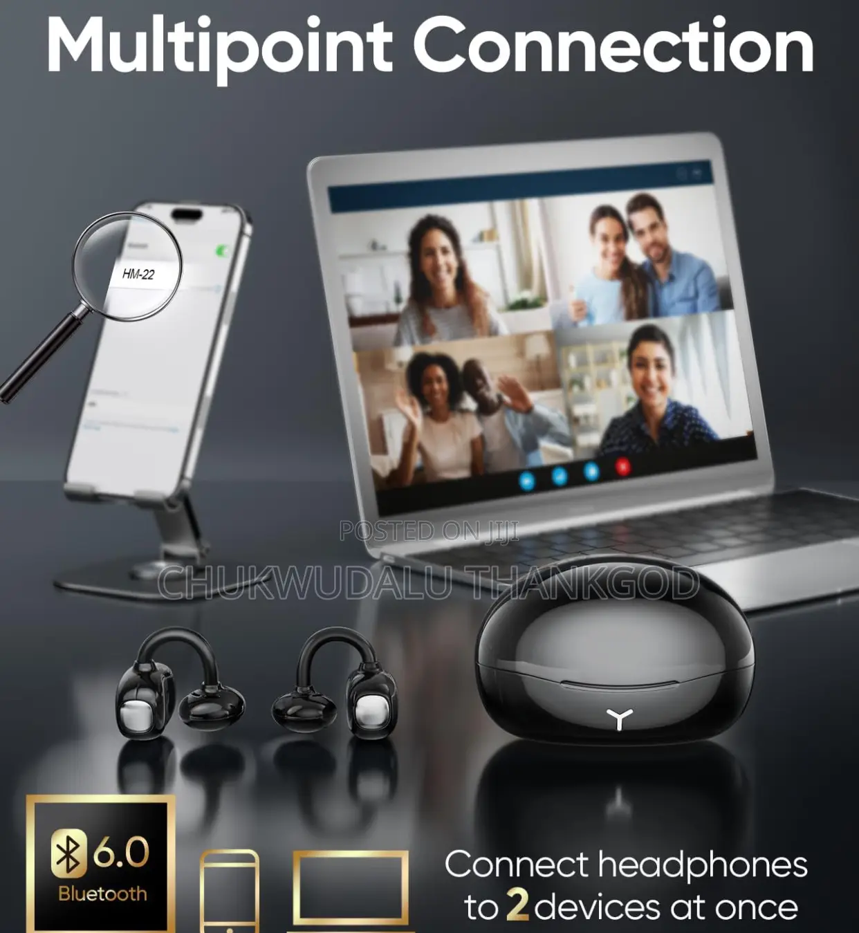 Hm22 Open Ear Comfort Wireless Earbuds Robust Bass