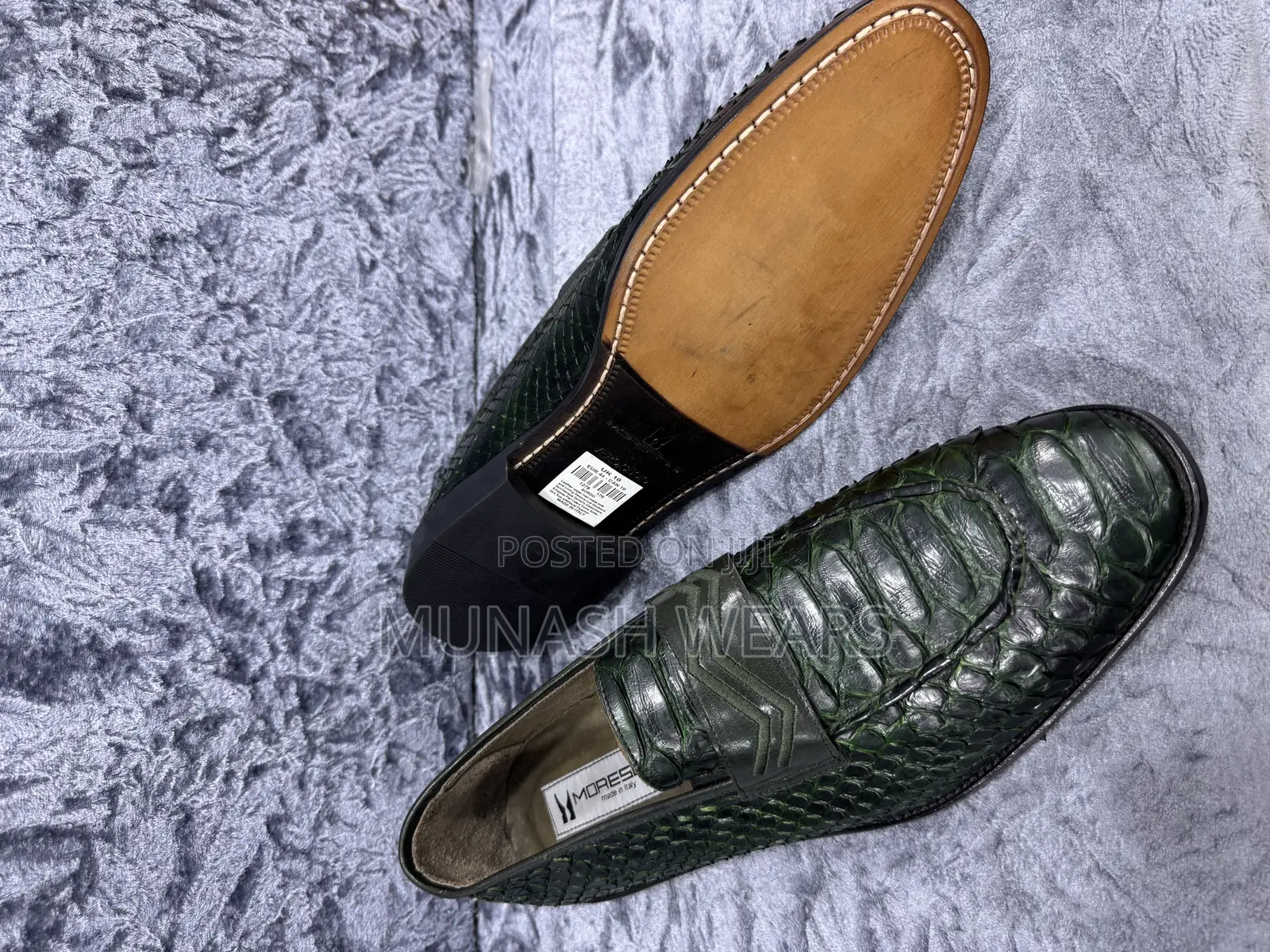 Original Leather Skin Moreschi Italian Green Shoe