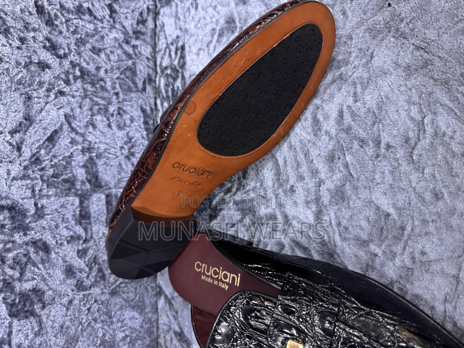 Italian Cruciani Leather Half Shoe 40-46