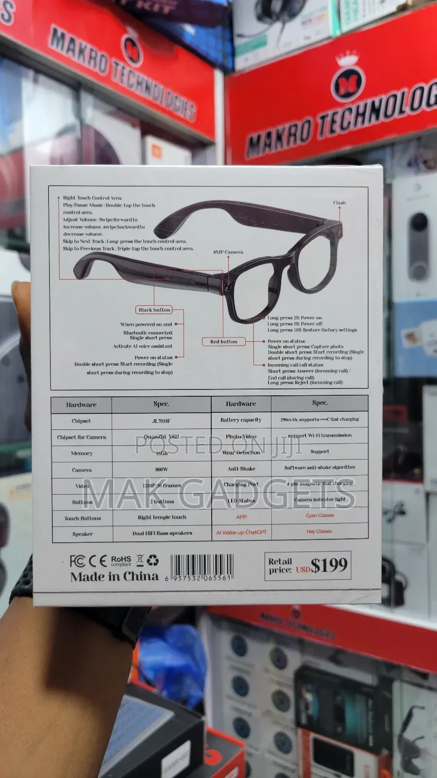 Aimb G1 Ai Smart Glasses, 1080p Camera, Real Time Ai Translation 