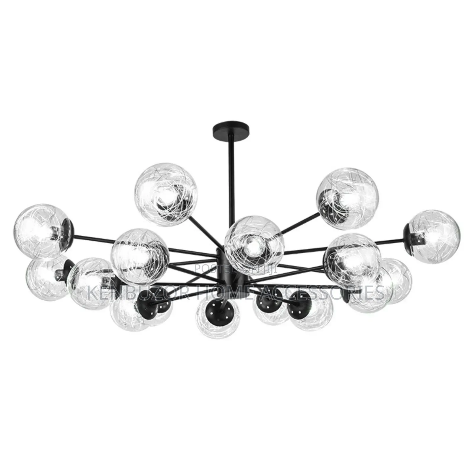 12 Clear Glass Luxury Modern Pendant Light Chandelier