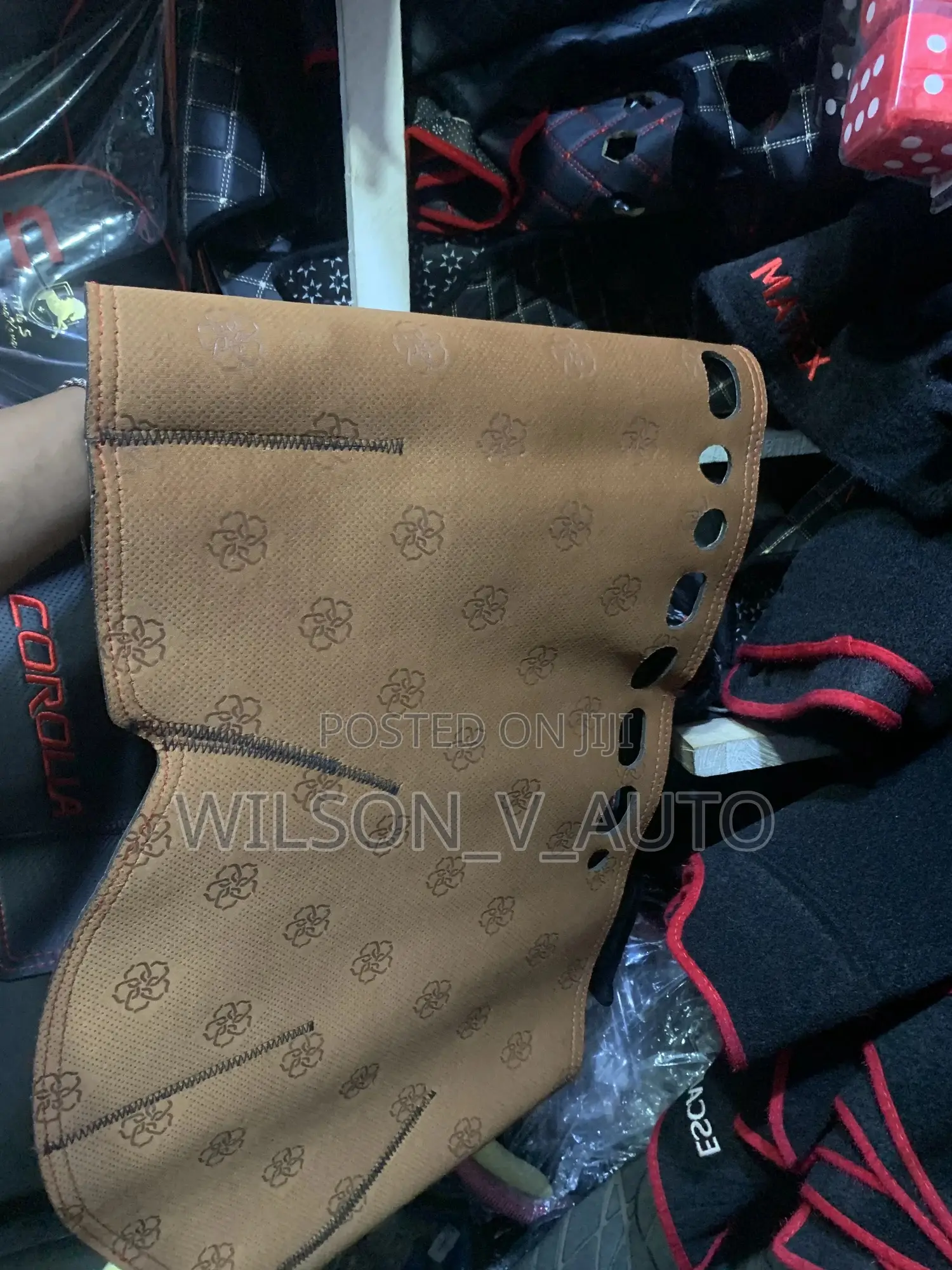 Luxury Brown Leather Dashboard Cover