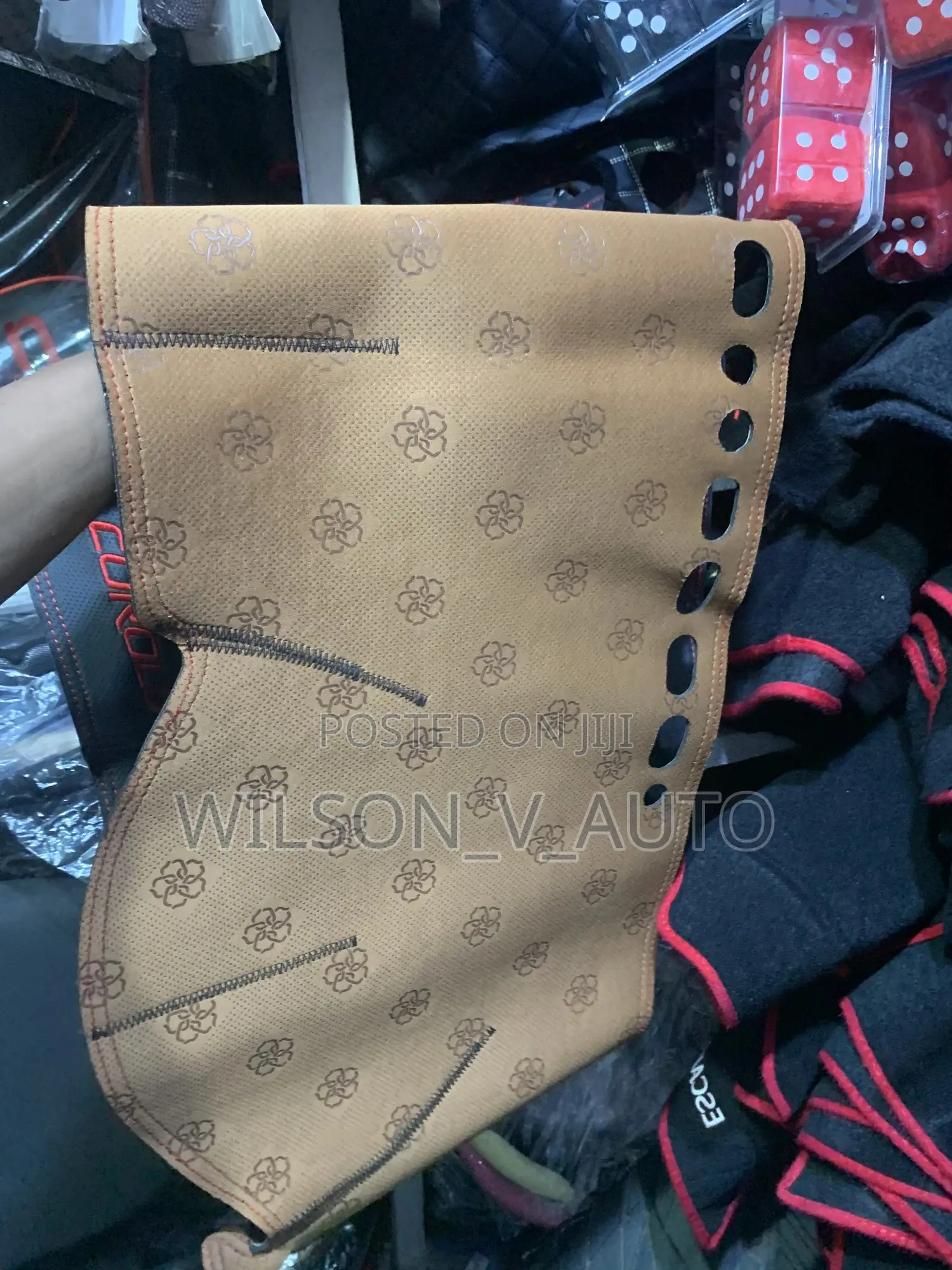 Luxury Brown Leather Dashboard Cover