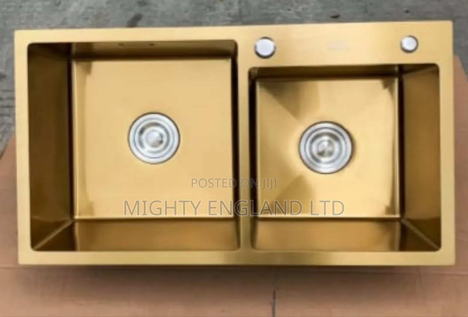 Stainless Steel Satin Double Bowl Kitchen Sink Gold Black