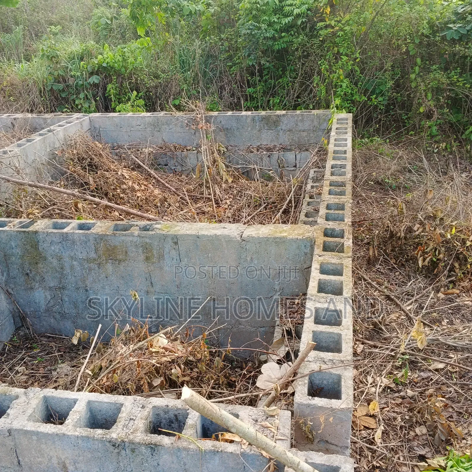 A Plot of Land With 3 Bedrooms Foundation at Obada