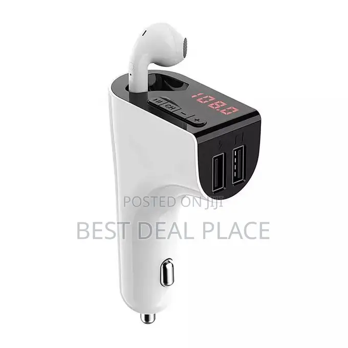 Wireless Car Mp3 Player Fm Transmitter Dual Usb Charger With Earphone