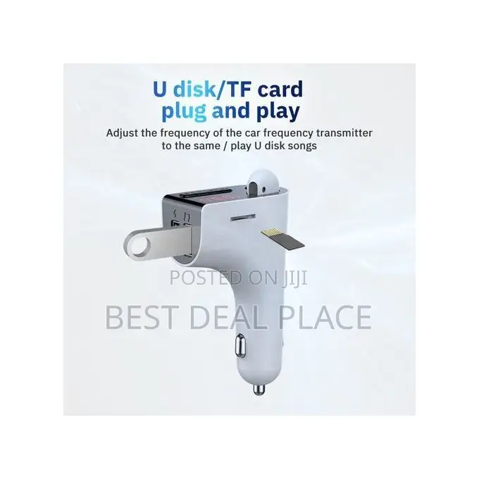 Wireless Car Mp3 Player Fm Transmitter Dual Usb Charger With Earphone