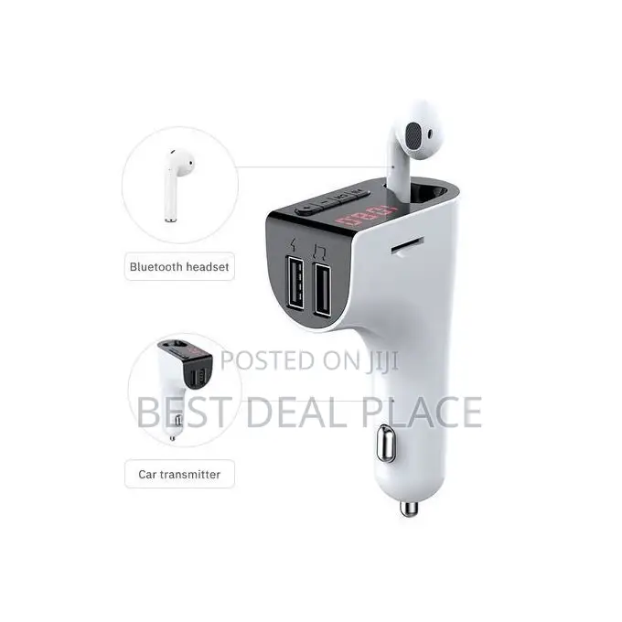 Wireless Car Mp3 Player Fm Transmitter Dual Usb Charger With Earphone