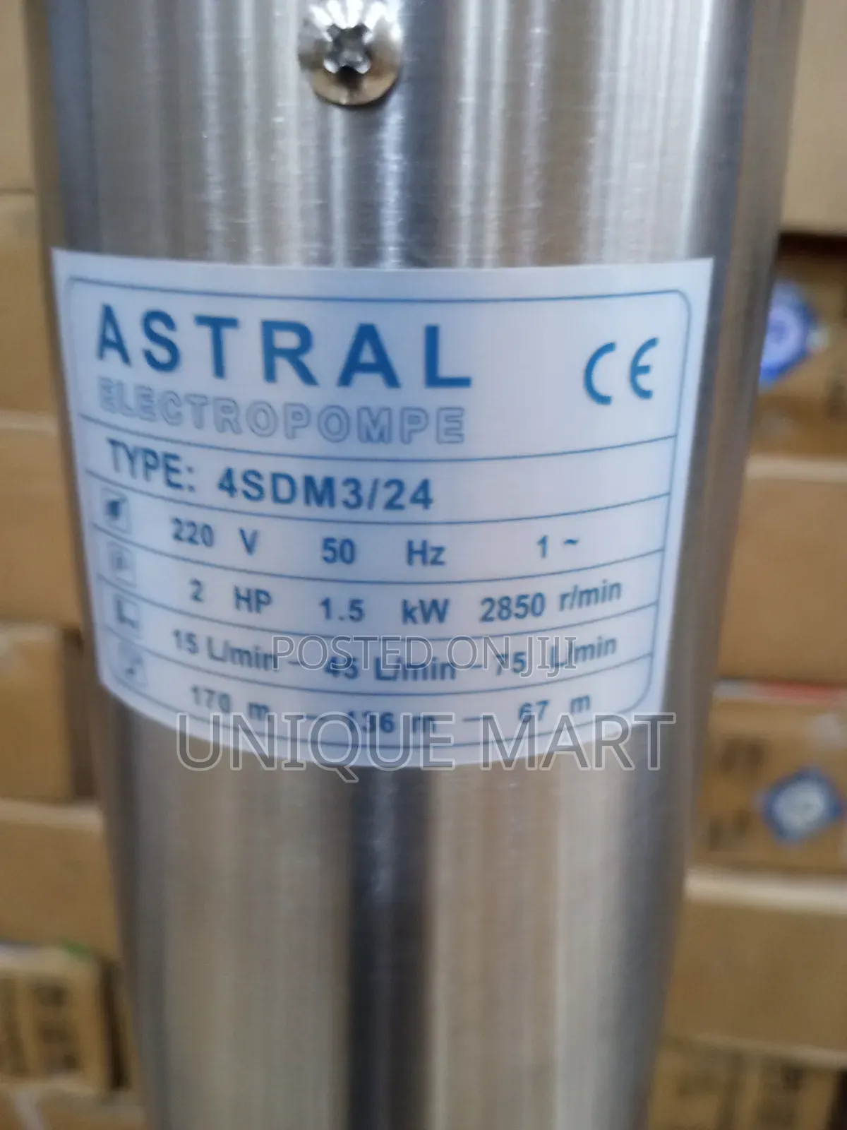 2hp Astral Submersible Pump.100% Copper Coil
