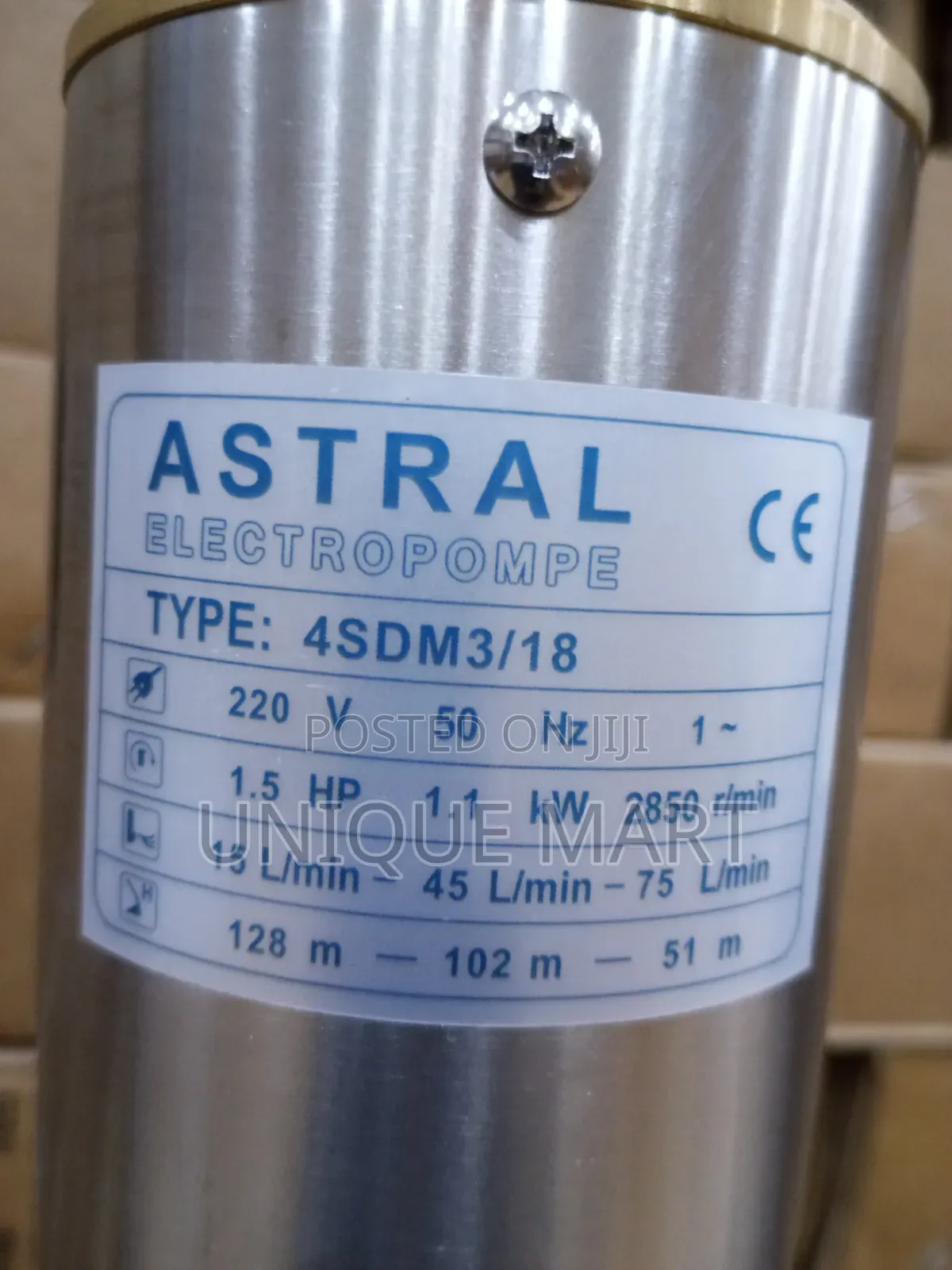 1.5hp Astral Submersible Pump