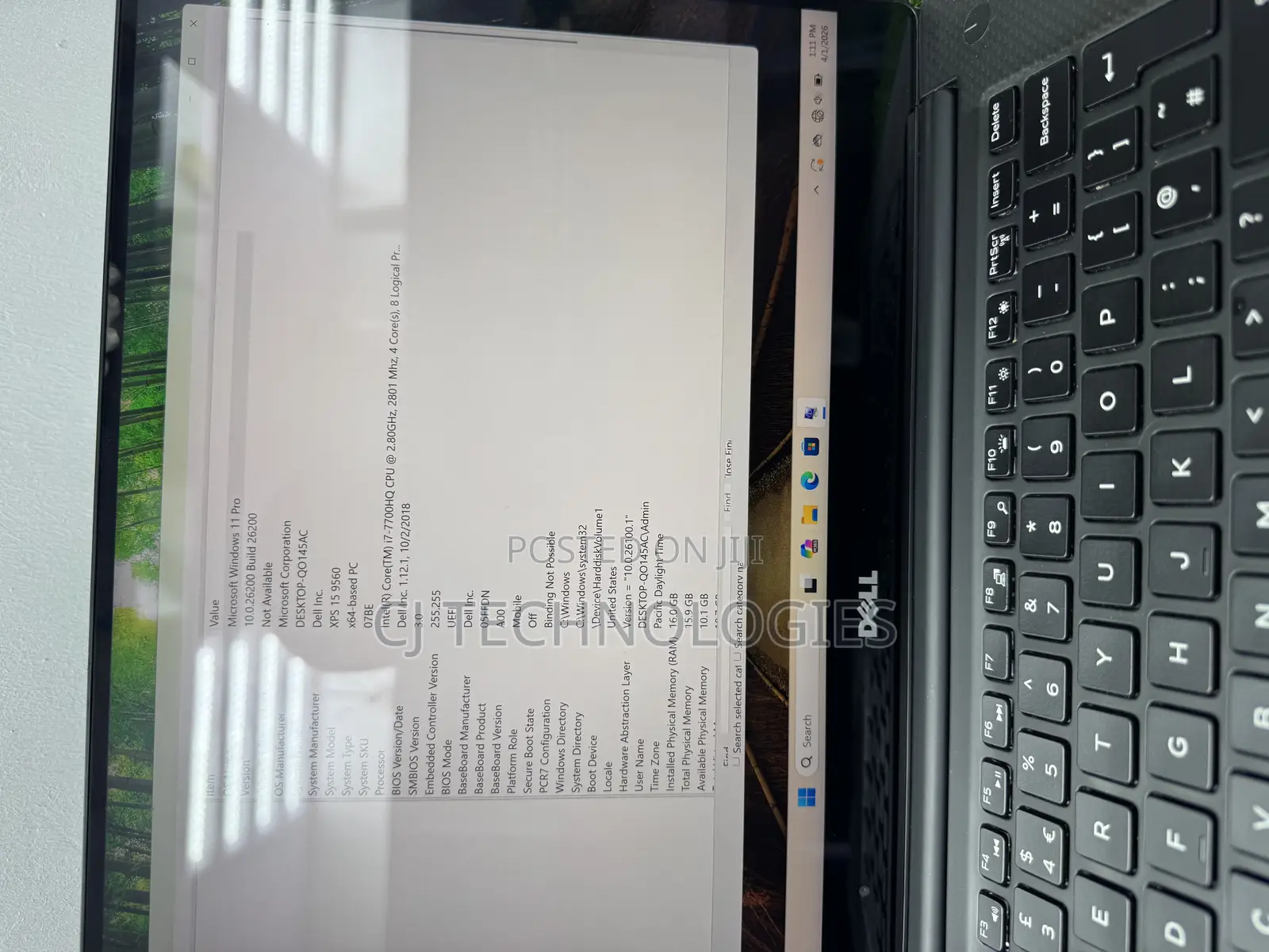 Laptop Dell XPS 15 9560 16GB Intel Core i7 SSD 512GB