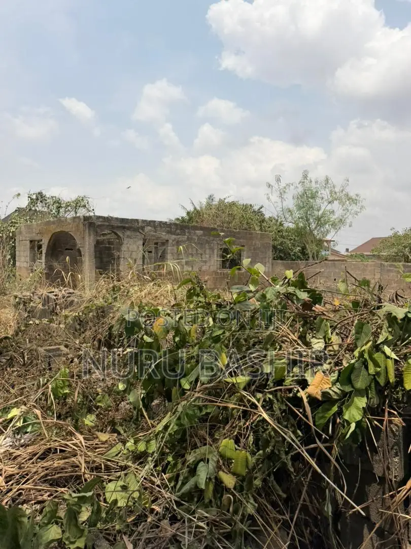 Fenced and Gated 2 Plots of Land With an Uncompleted 4bed Bungalow