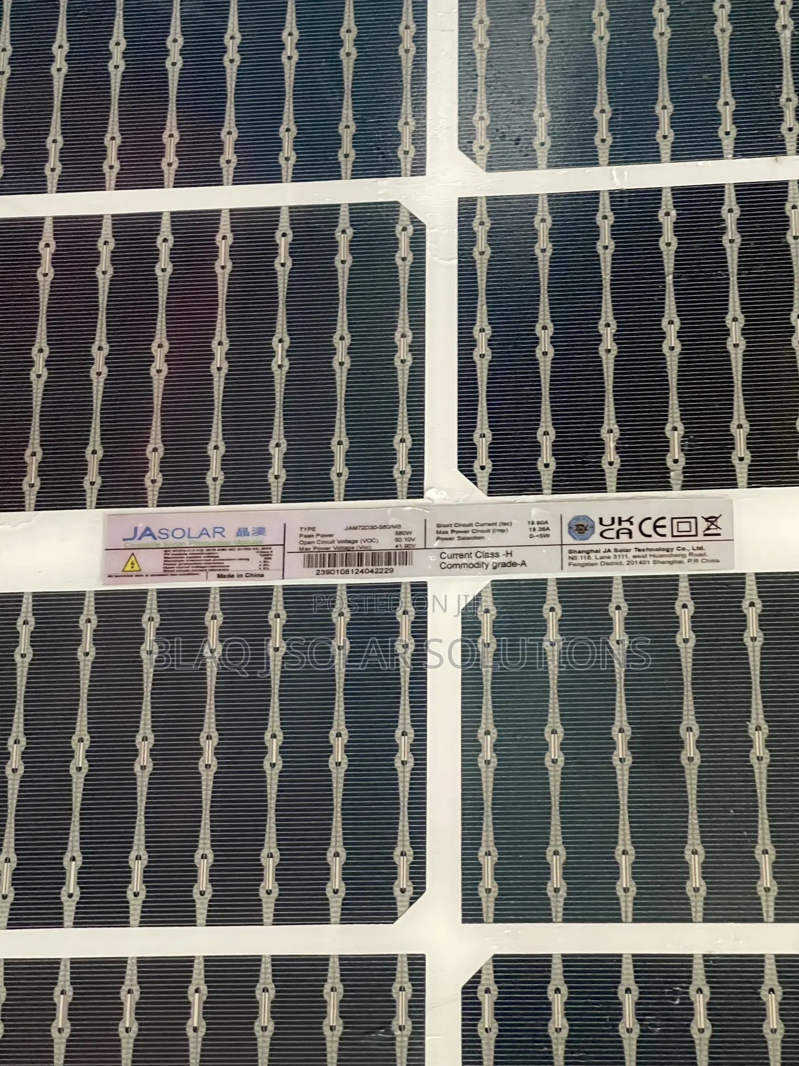 580w Ja Solar Panels