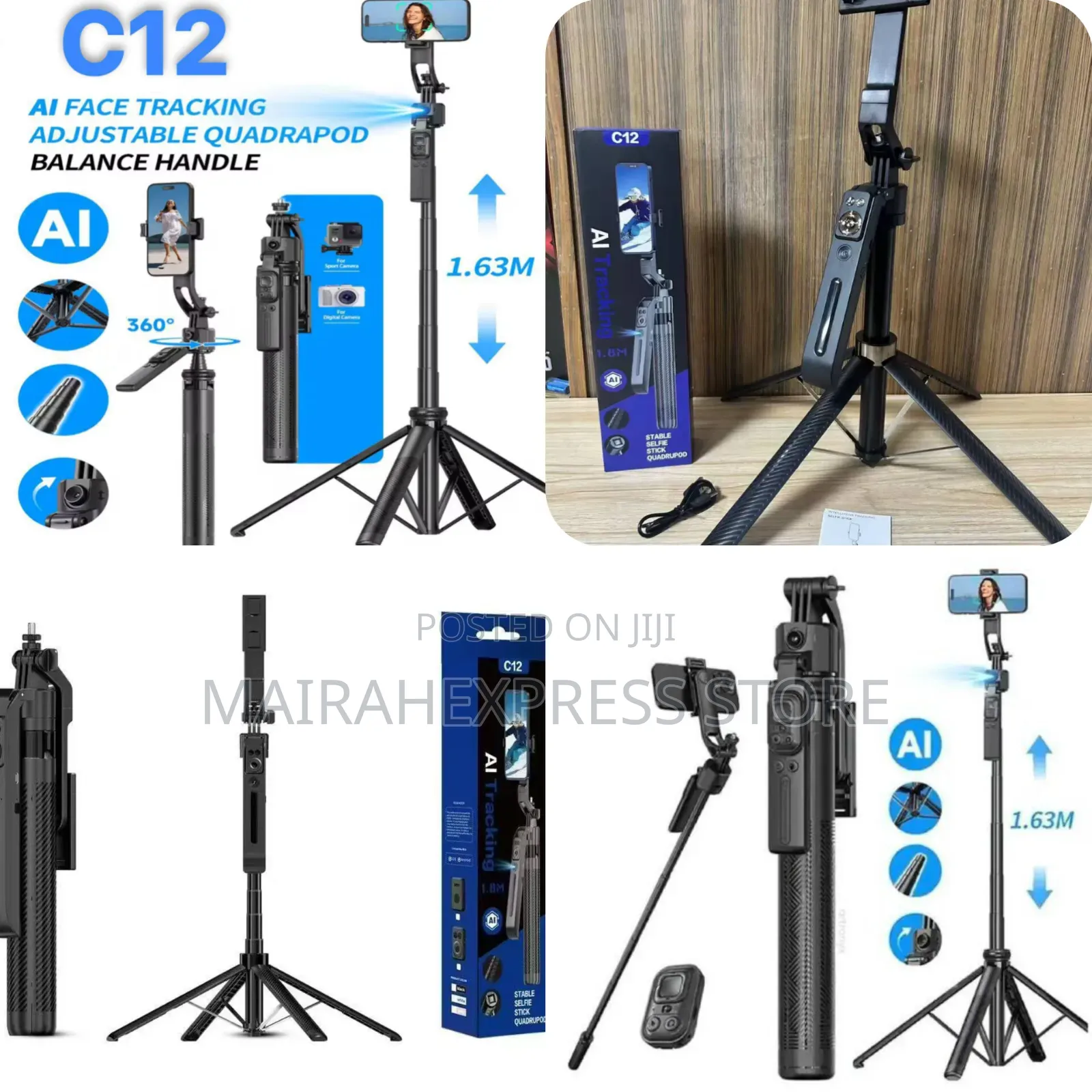 C12 Intelligent Ai Follow-Up Anti-Shake Pan Tilt Tripod HMK