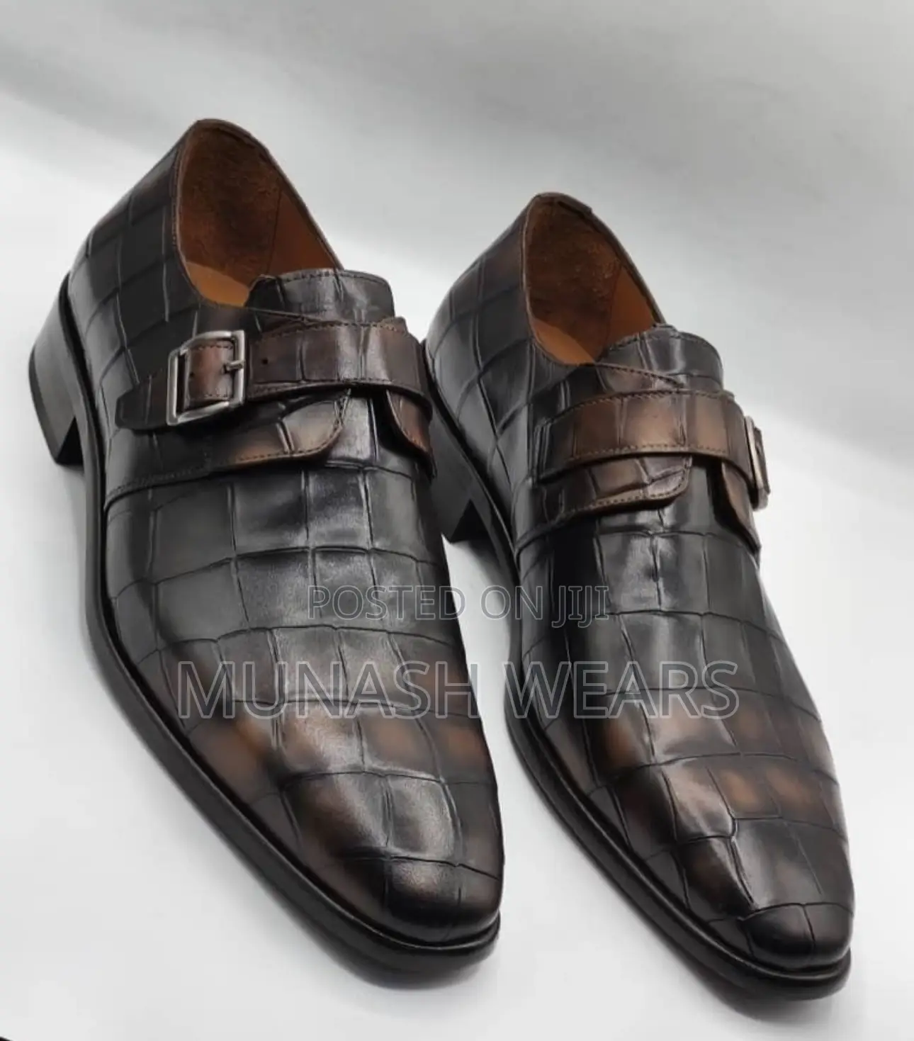 Italian Skin Leather Side Buckle Shoes 40-46