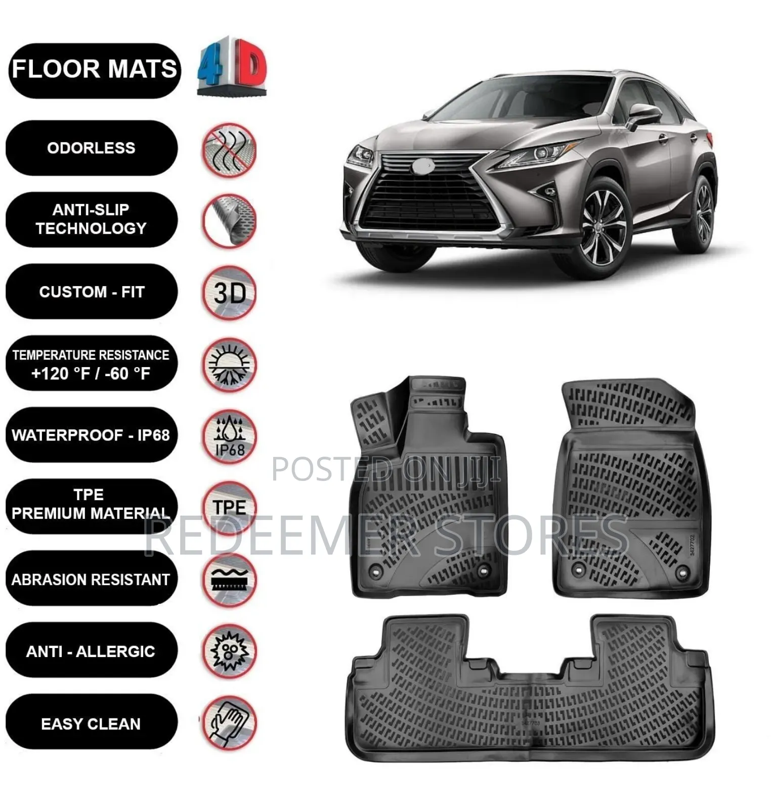 Waterproof Lexus Gx Rx Car Floor Mats